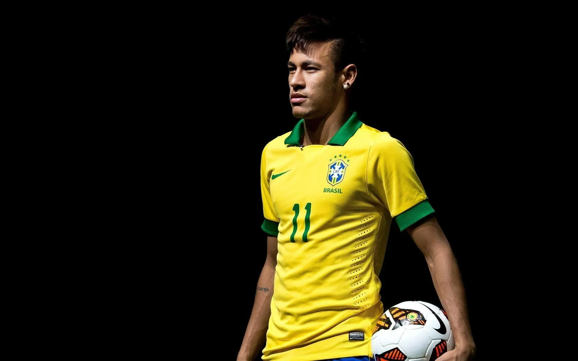 Neymar Jr with Football -Brazil Star Pose