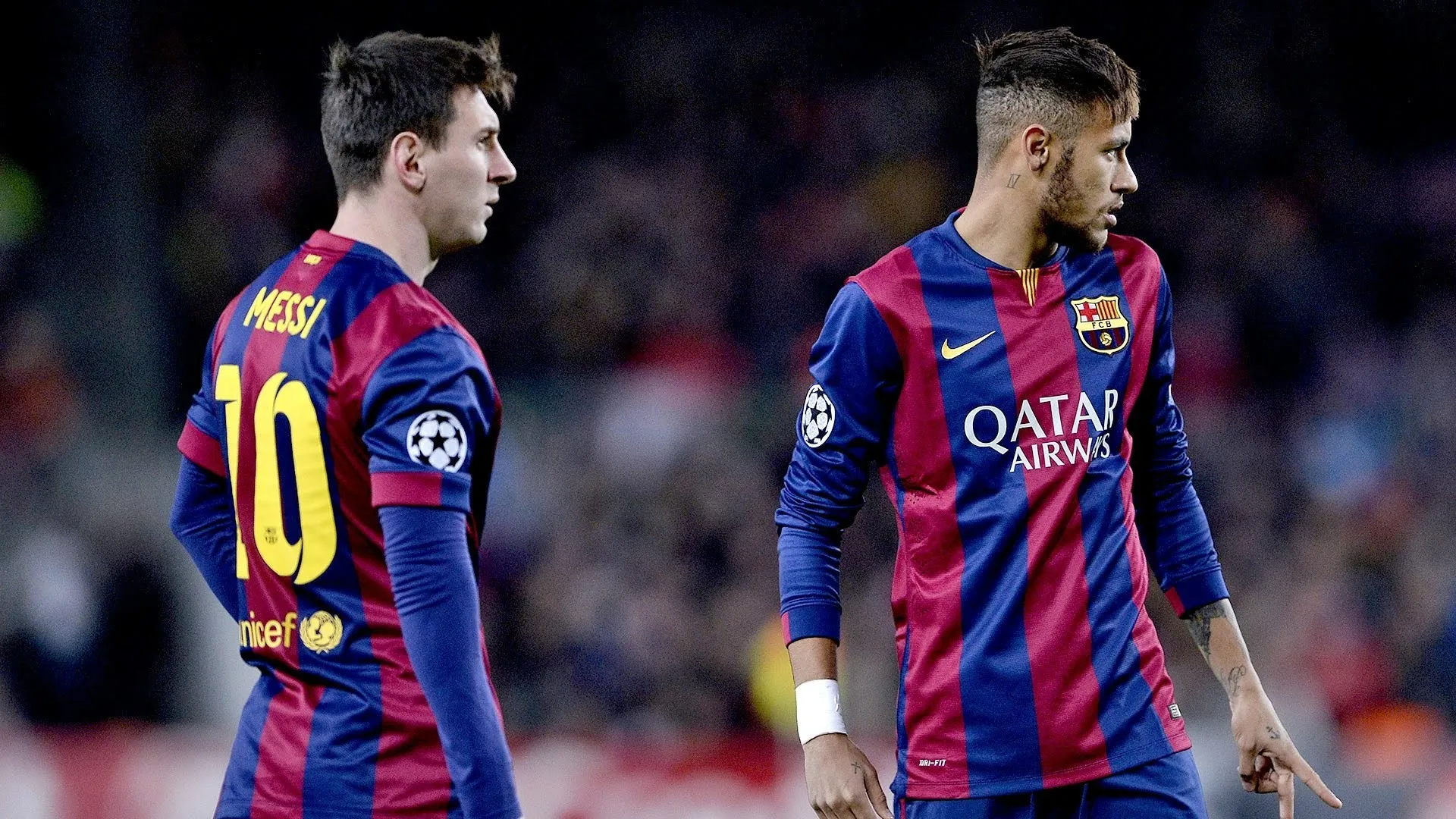 Neymar and Messi -Champions League Night