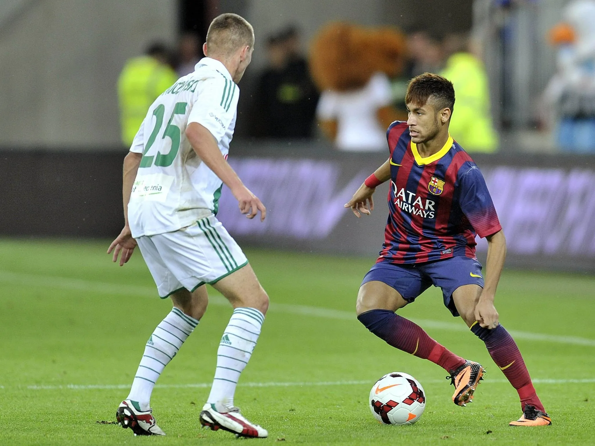 Neymar Jr Dribbling Past Defender -Barcelona