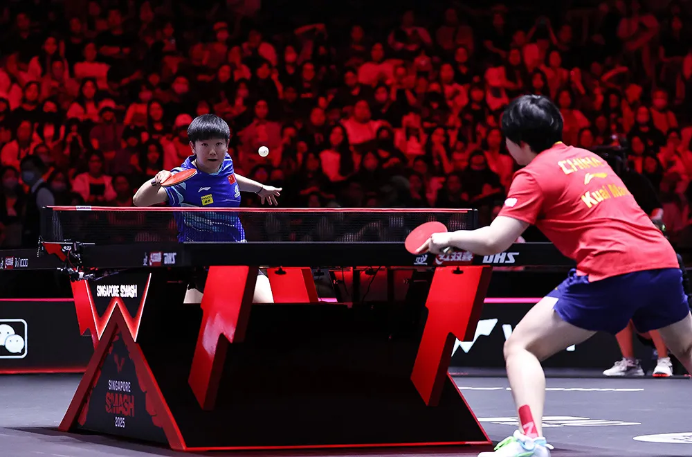 Sun Yingsha in a Powerful Forehand Swing Action