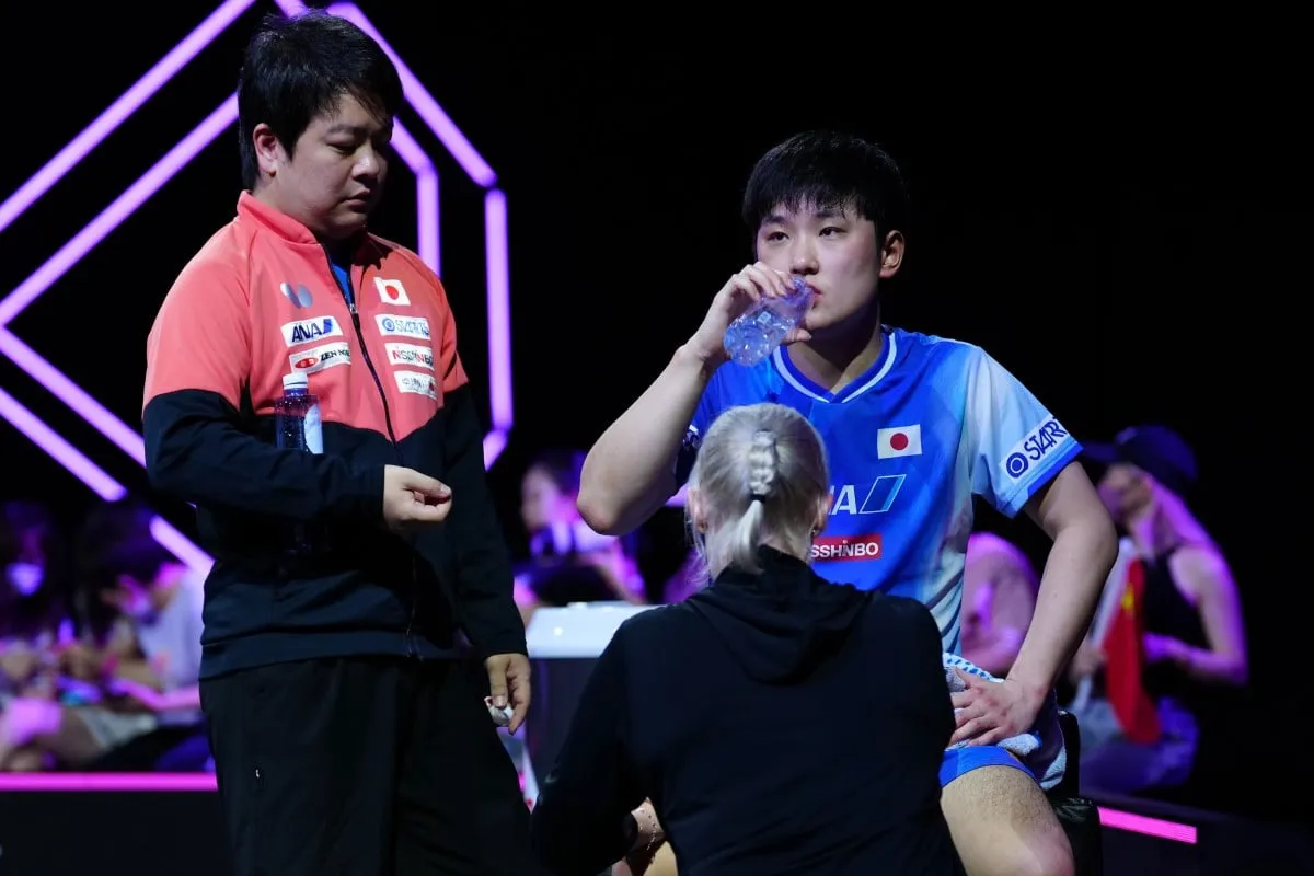 Tomokazu Harimoto in Action During Match