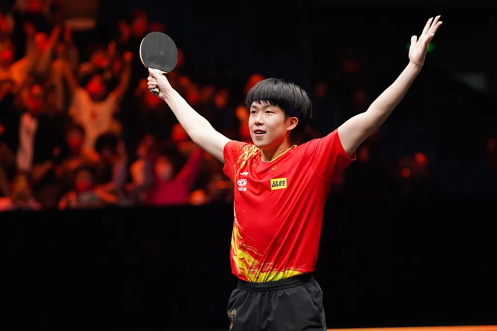 Wang Chuqin Celebrates Point with Passion