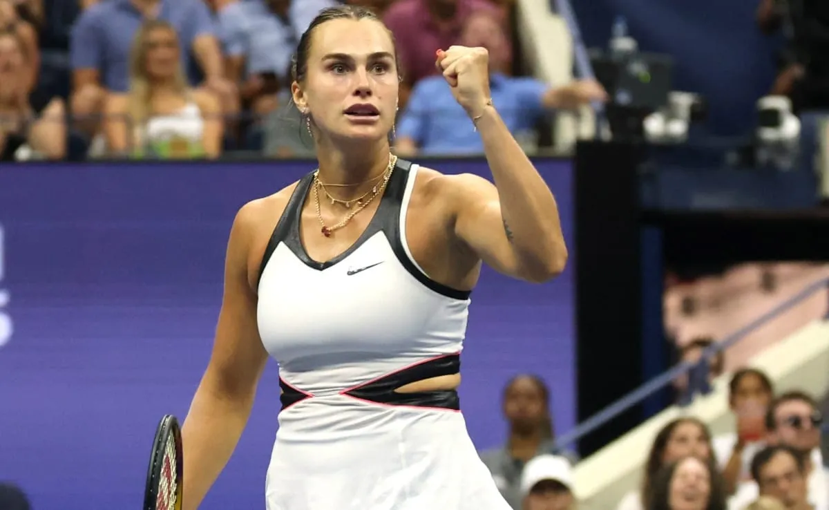 Aryna Sabalenka Pumps Fist After Winning Point