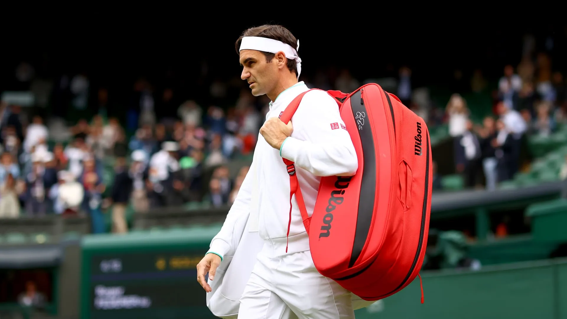 Roger Federer Draped in Swiss Flag