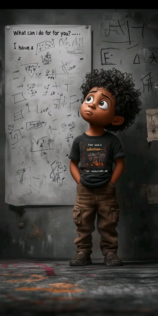 Boy Standing Near the Wall with a Reflective and Sad Mood