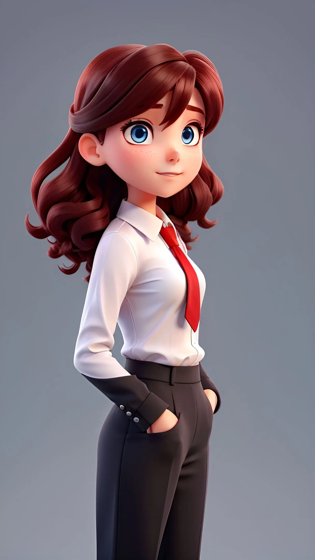 Confident Businesswoman Posing in a Formal Office Outfit