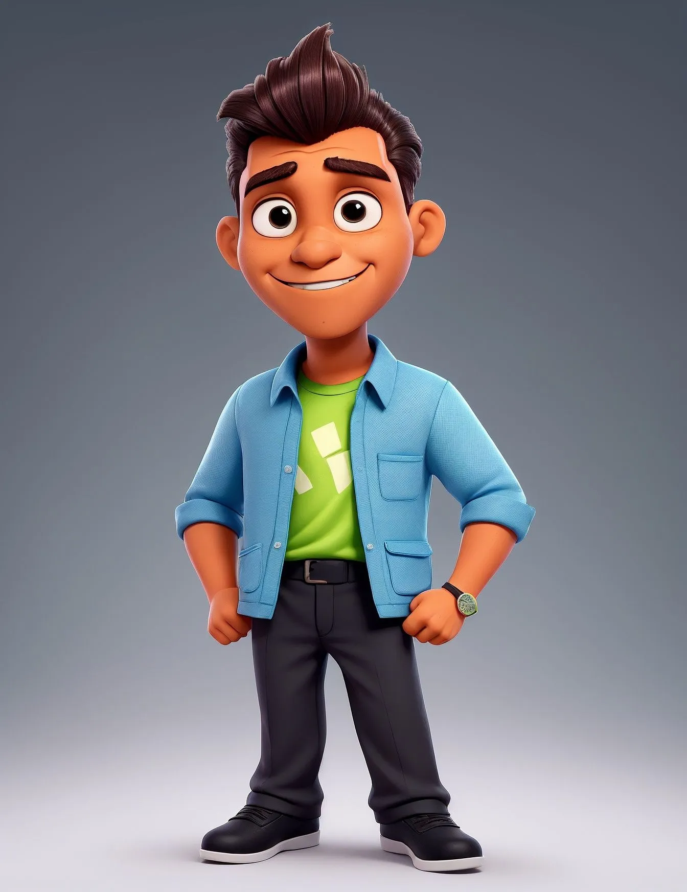 Friendly Man with Hands in Pant Smiling Warmly Wallpaper