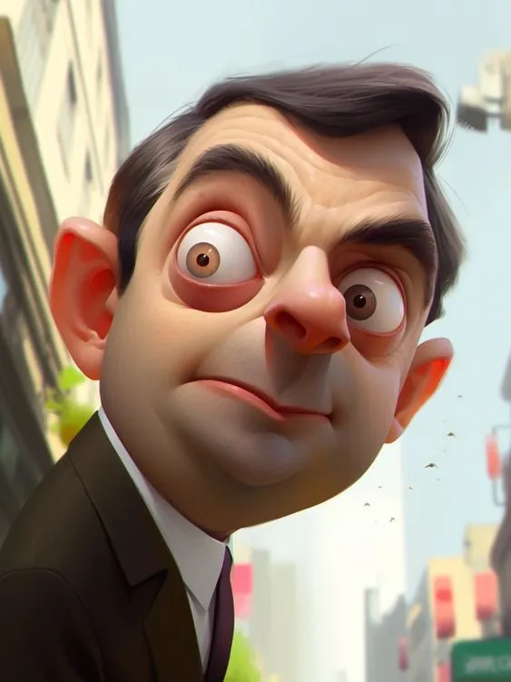 Humorous Character Resembling Mr Bean with a Funny Face