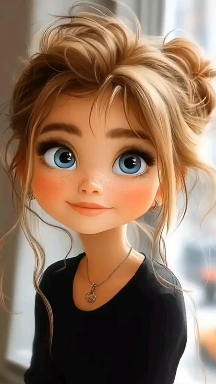 Young Woman with Bright Eyes and Messy Blonde Hair Smiling