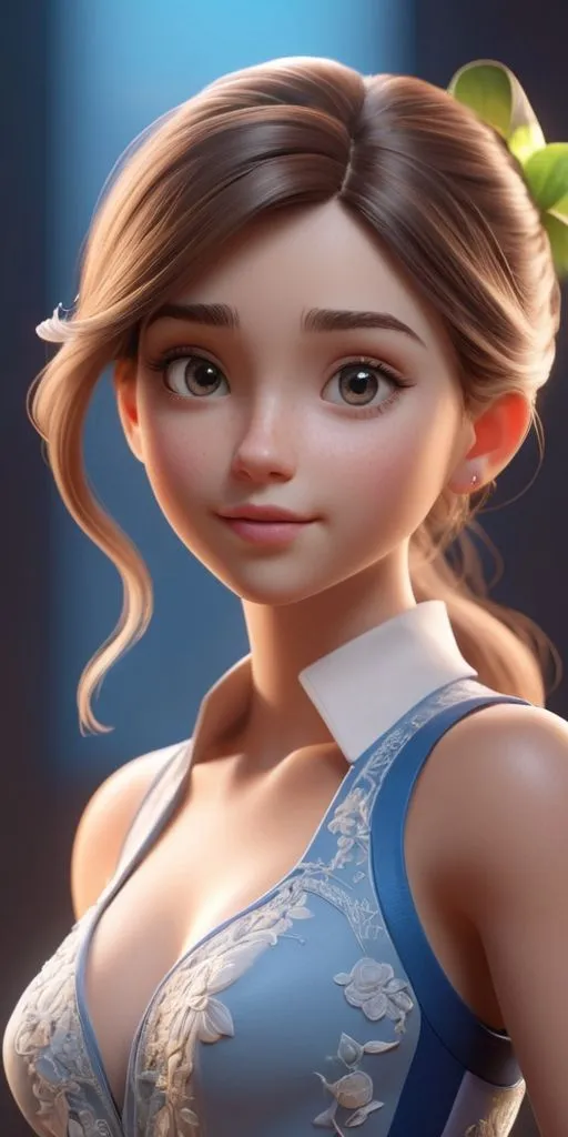 Young Woman with Soft Makeup and a Floral Dress Wallpaper