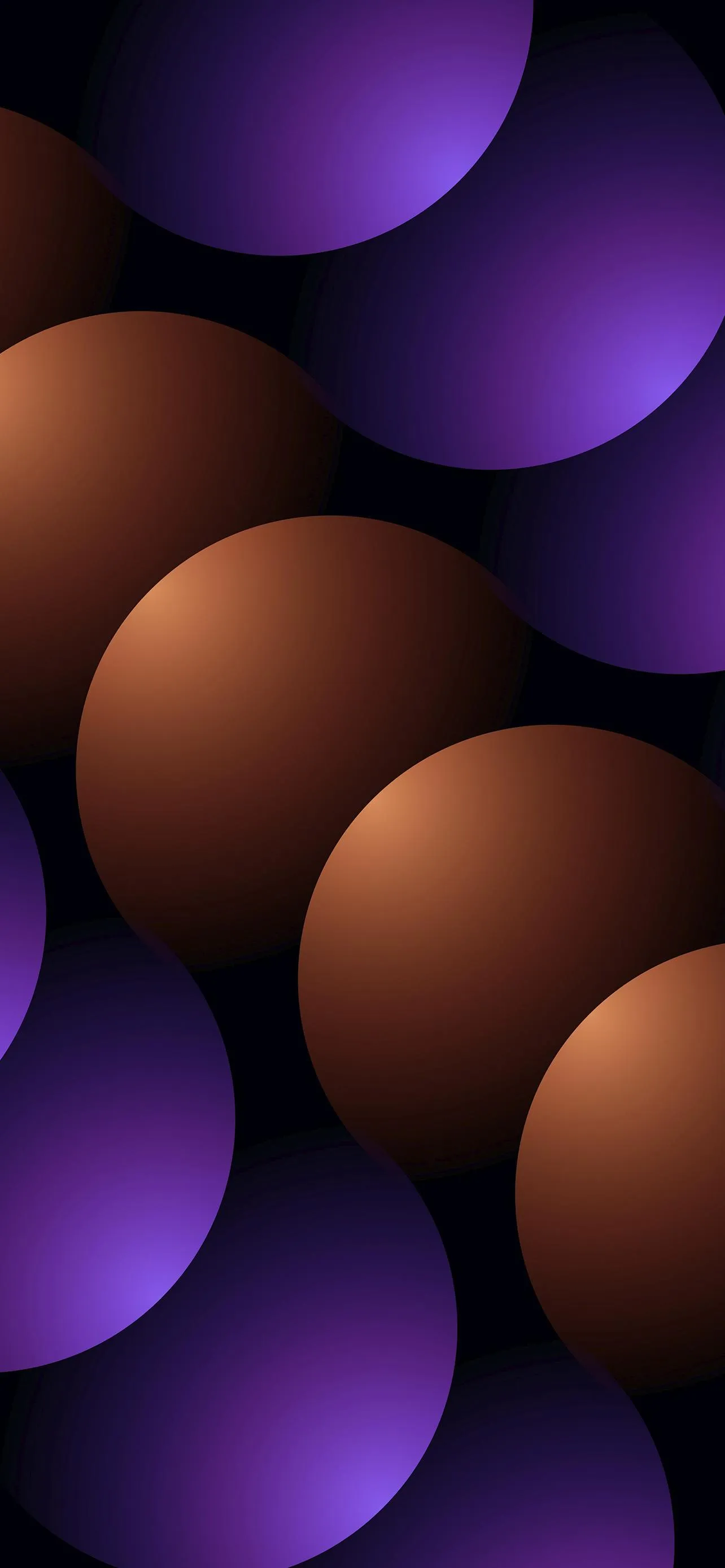 Abstract 3D Brown and Purple Circular Shapes Wallpaper