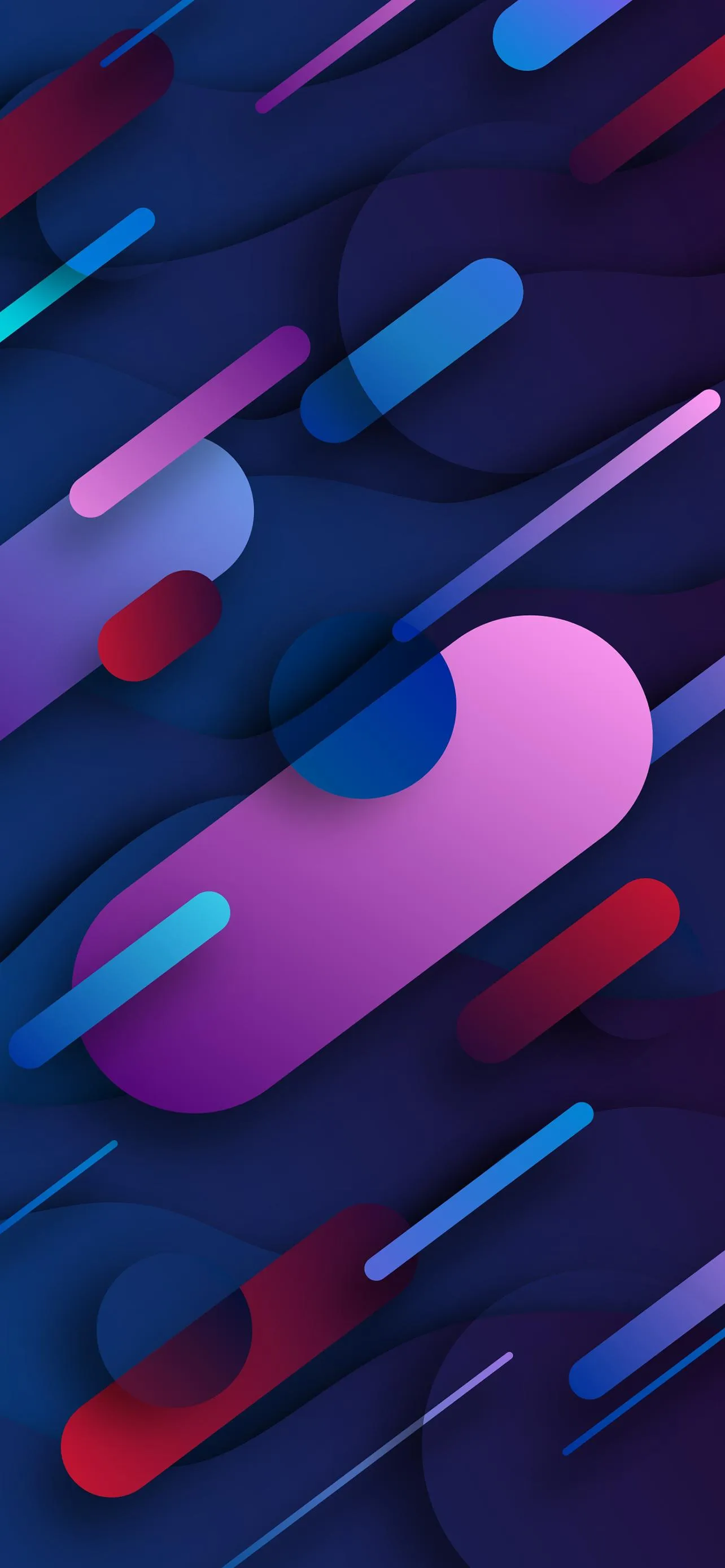 Abstract 3D Gradient Shapes Vibrant Phone Design Wallpaper