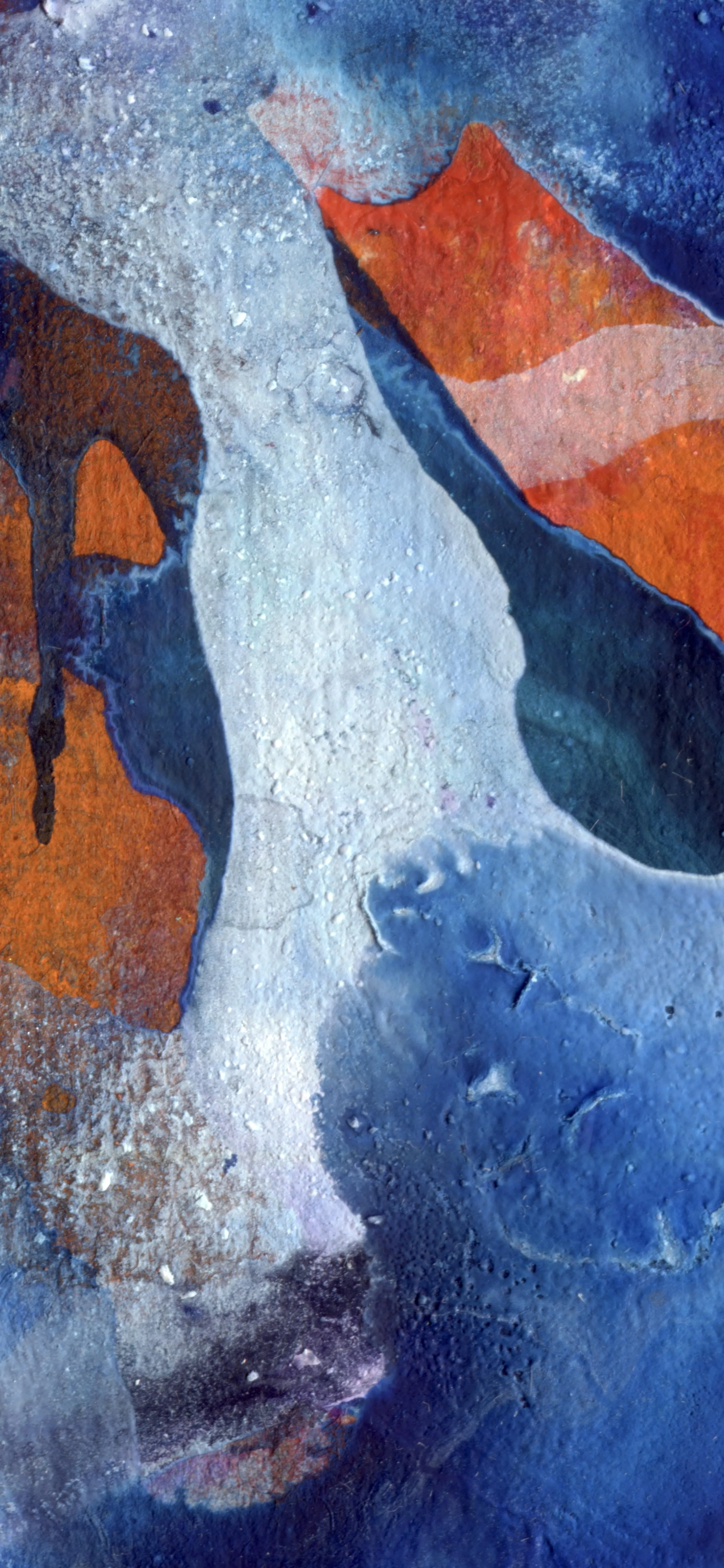 Abstract Artistic Brush Strokes with Blue and Orange