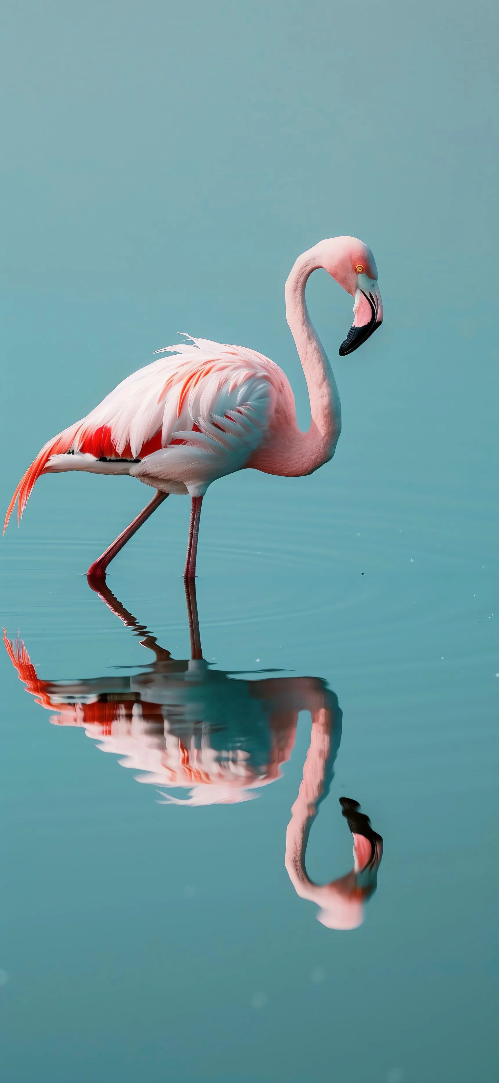 Abstract Artistic Flamingo with Watercolor Background