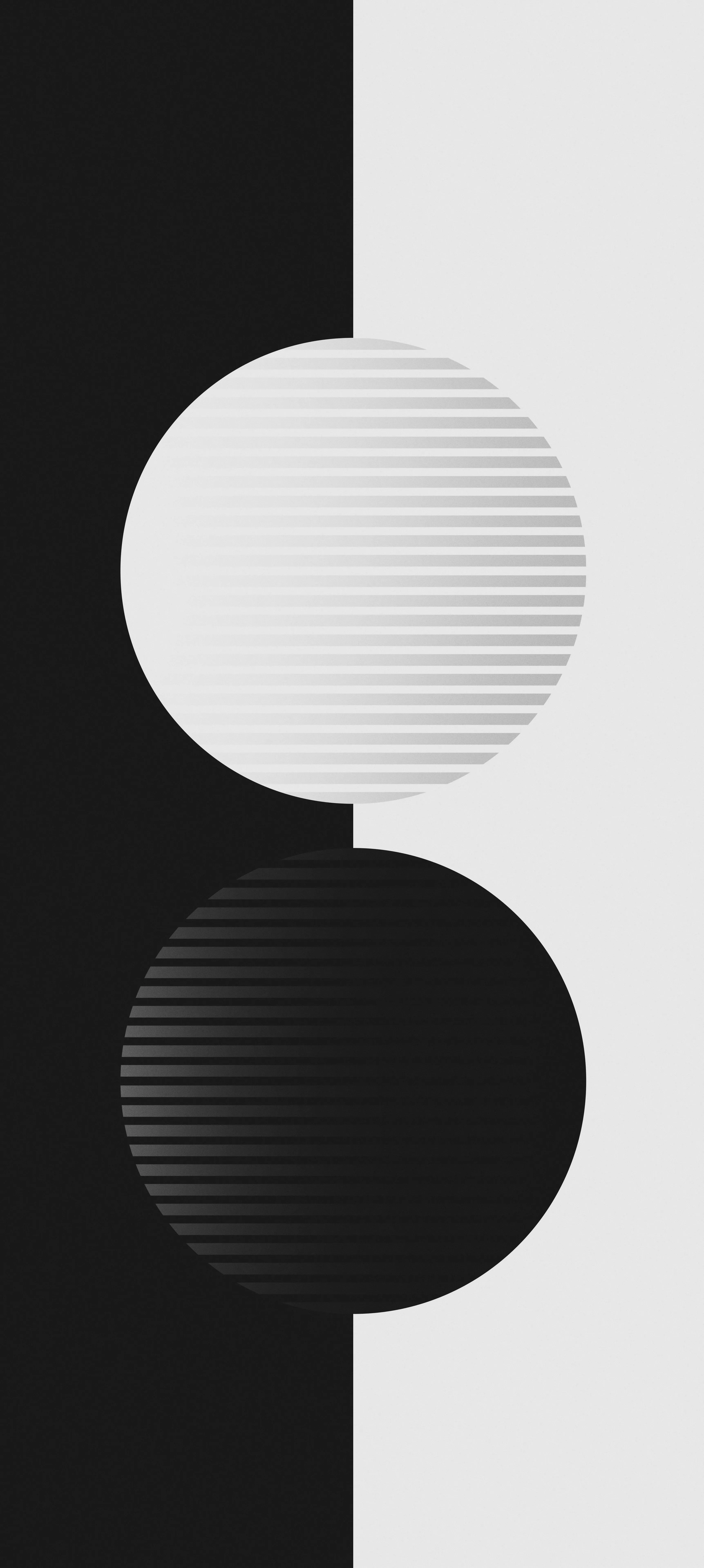 Abstract Black and White Geometric Shapes Minimal Art