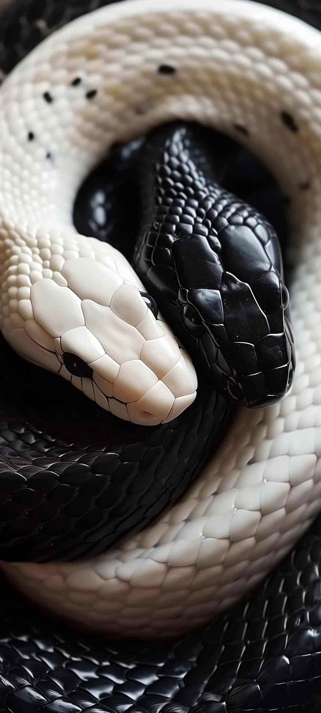Abstract Black and White Snake Wrrapped Together Wallpaper