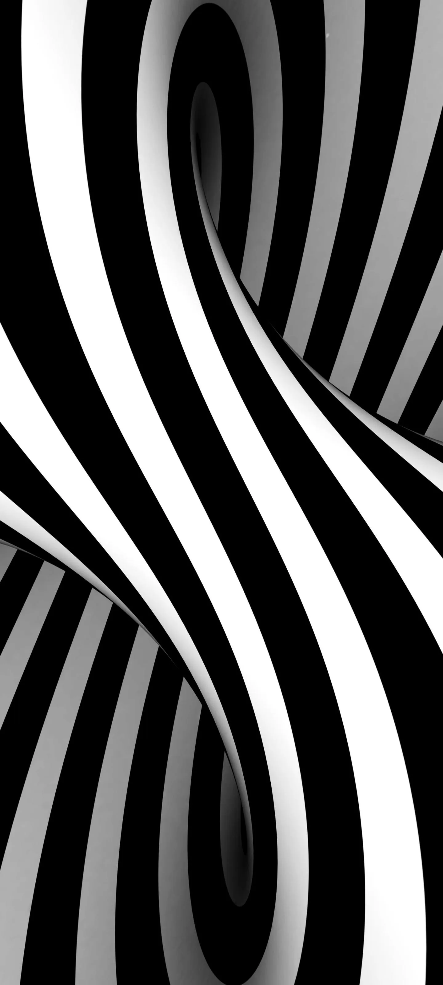 Abstract Black and White Wavy Line Art Design Wallpaper