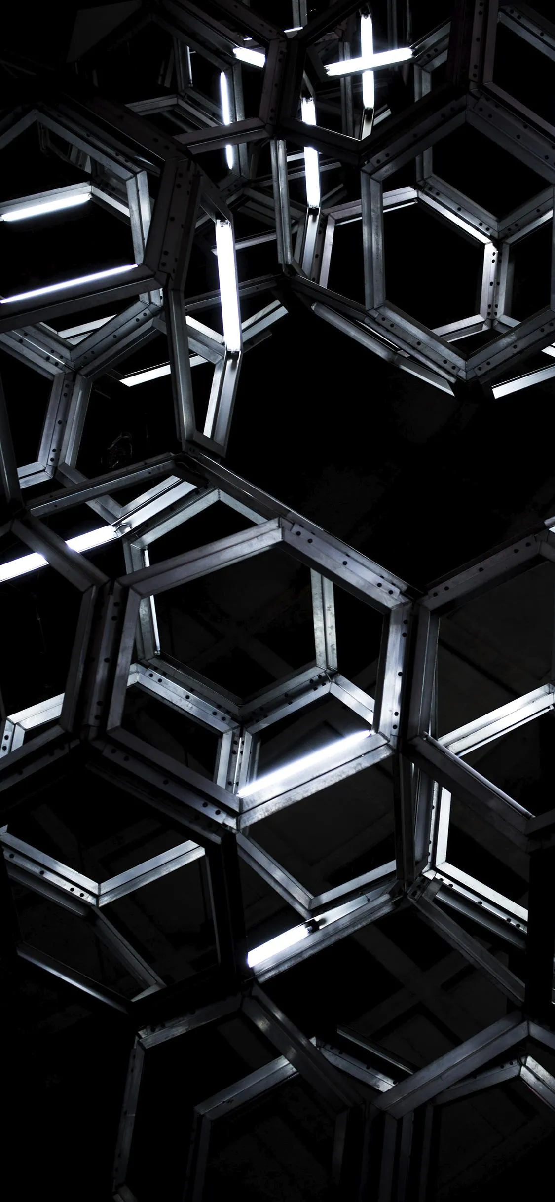 Abstract Black Cubes Forming a 3D Geometric Structure