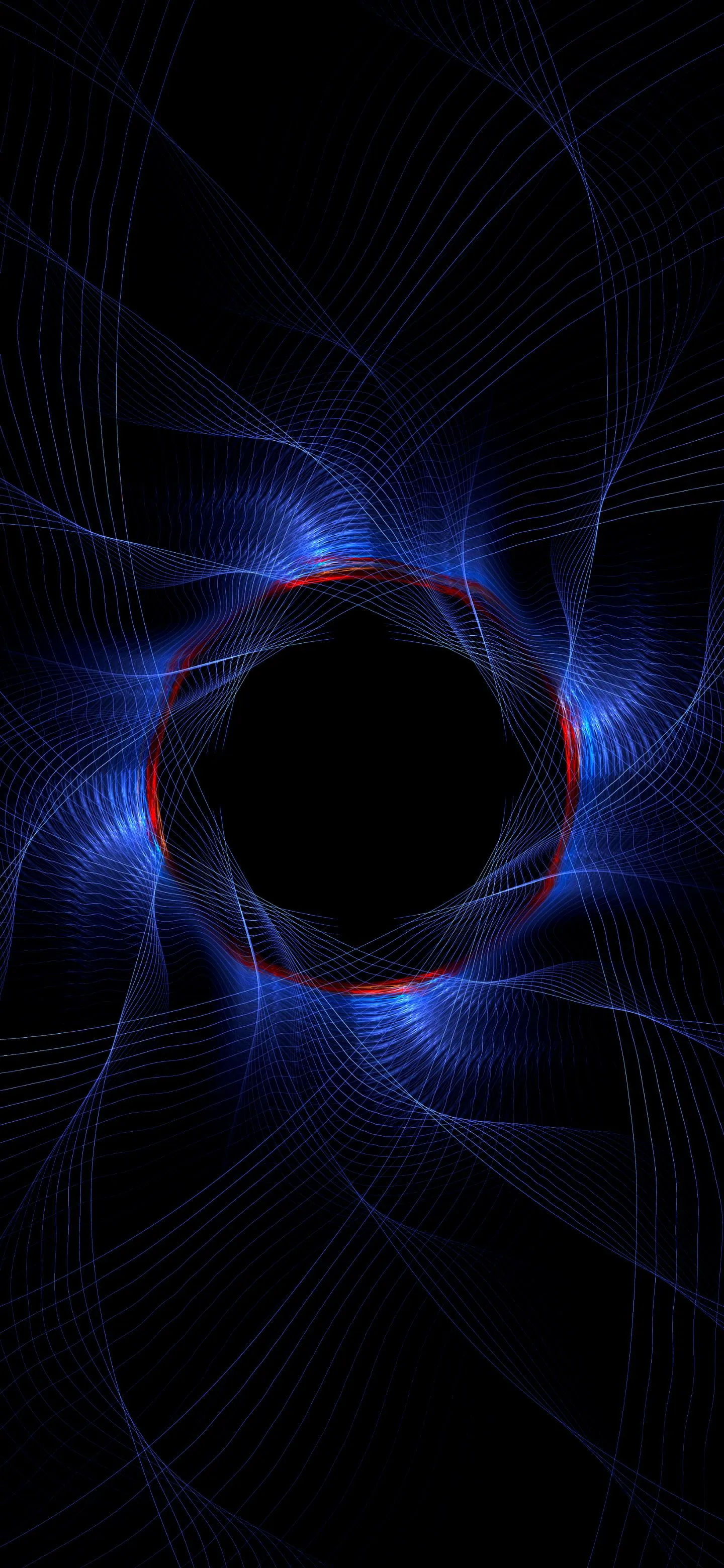 Abstract Black Hole with Blue Glowing Energy Effects