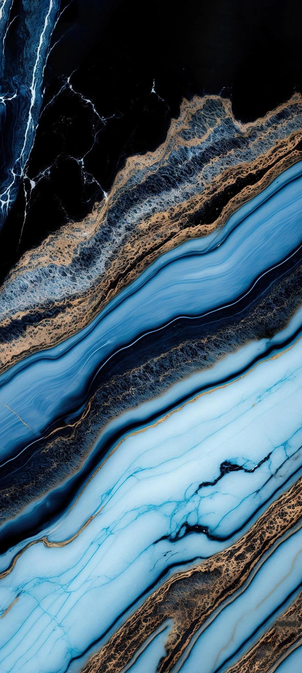 Abstract Blue and Black Marble Texture Artistic Look
