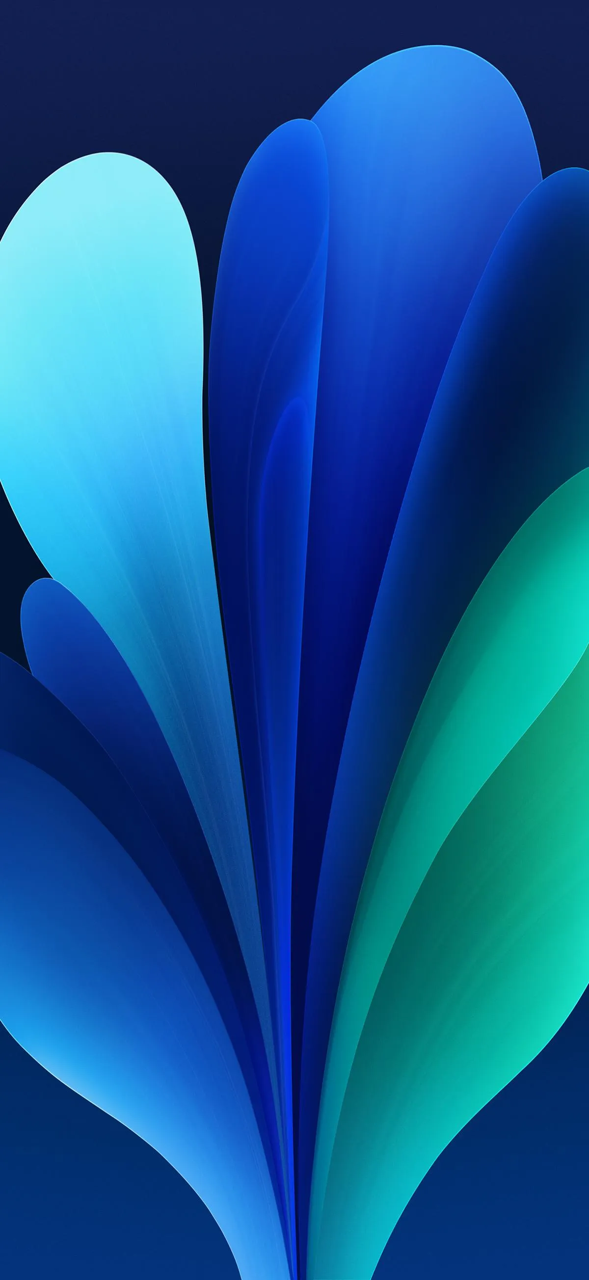 Abstract Blue and Green Shape with Smooth Flow Wallpaper