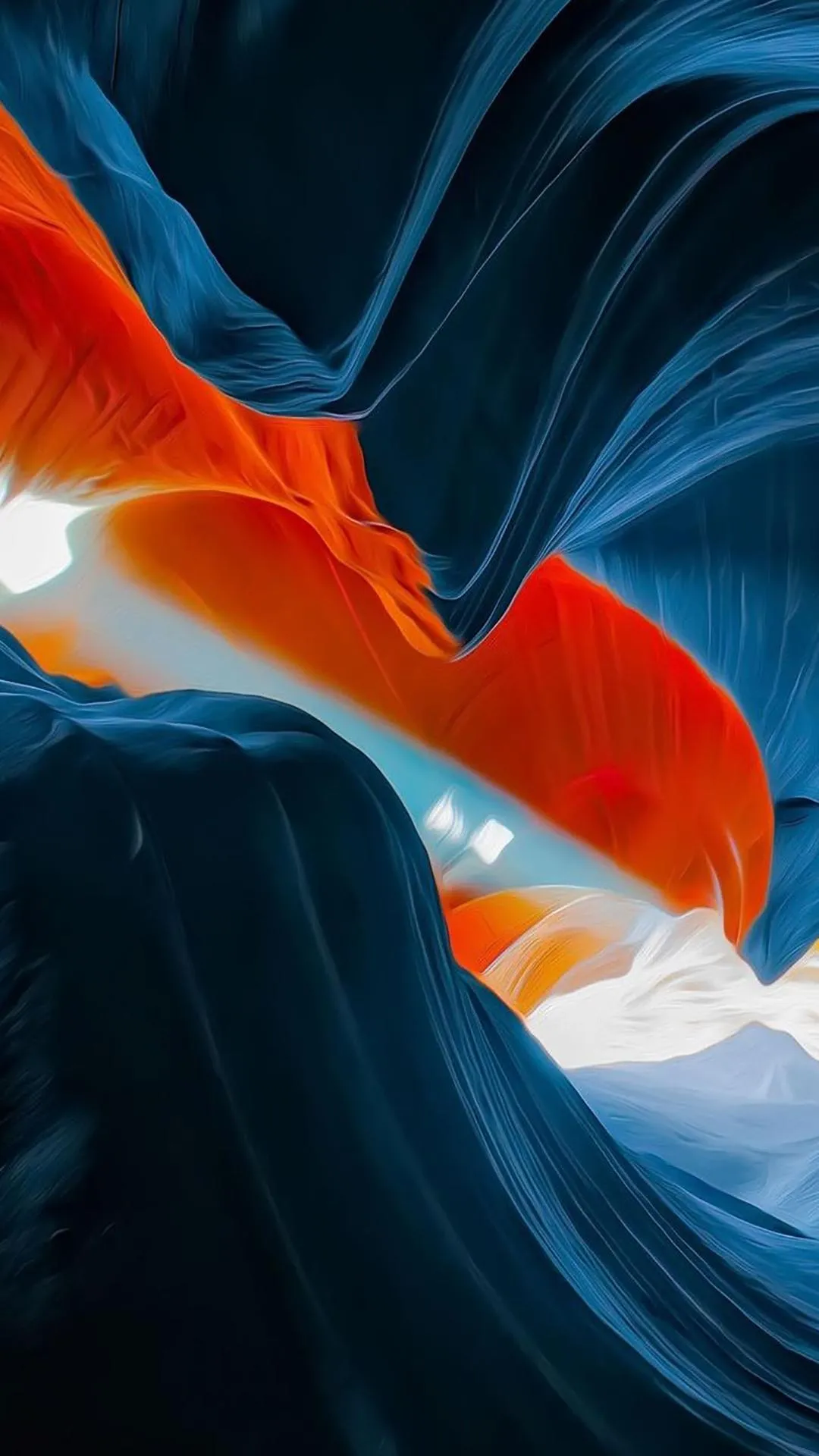 Abstract Blue and Orange Paint Flow Art Wallpaper HD