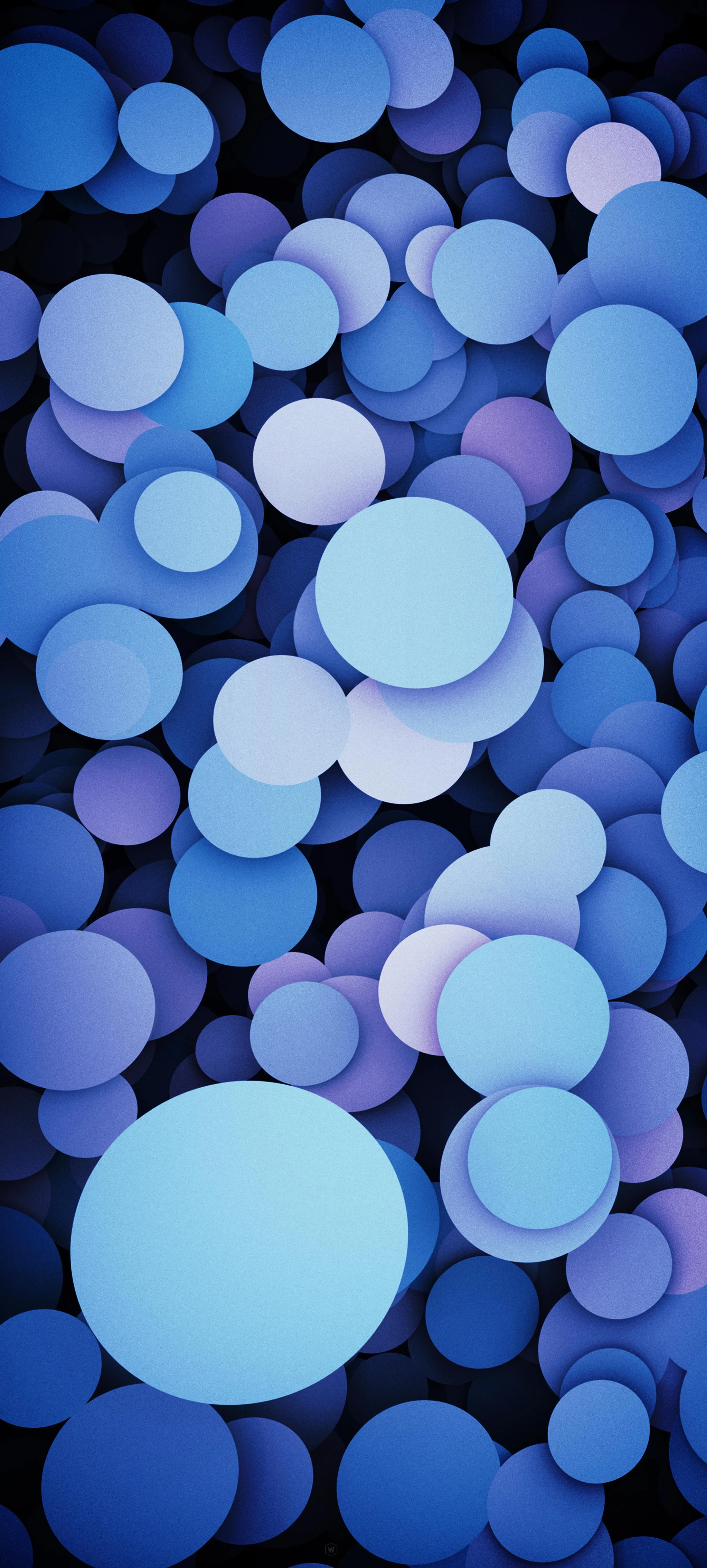 Abstract Blue Circles Pattern with Light and Shadow Effects