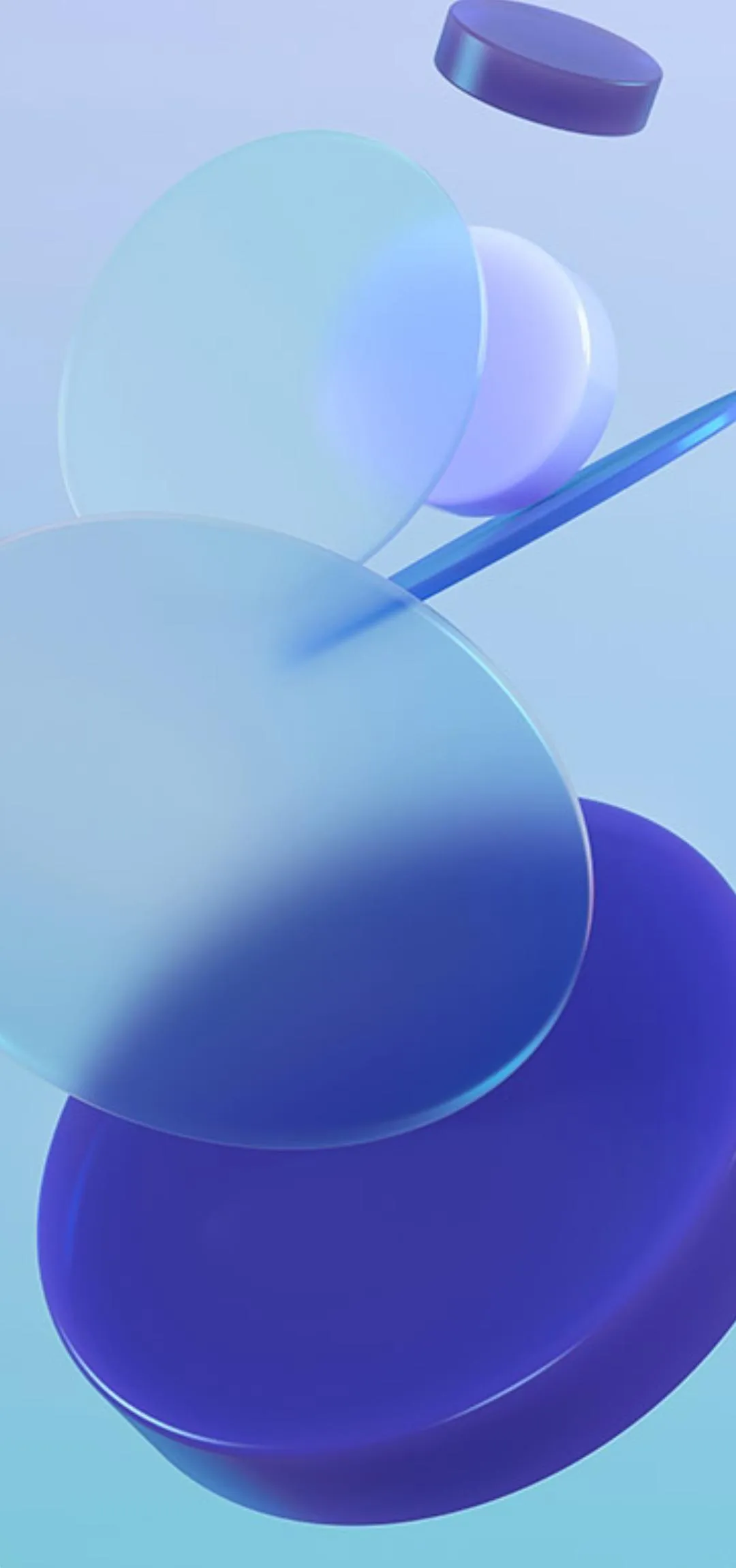 Abstract Blue Fluid Glass Shapes Modern Mobile Wallpaper