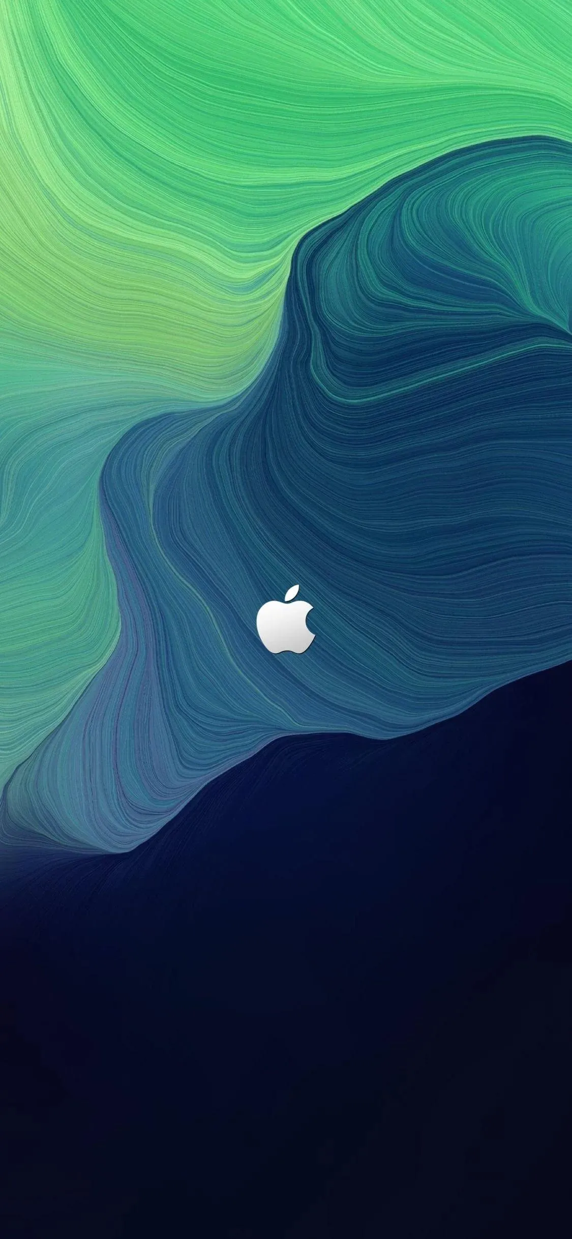 Abstract Blue Green Waves Apple Design Mobile Wallpaper Art
