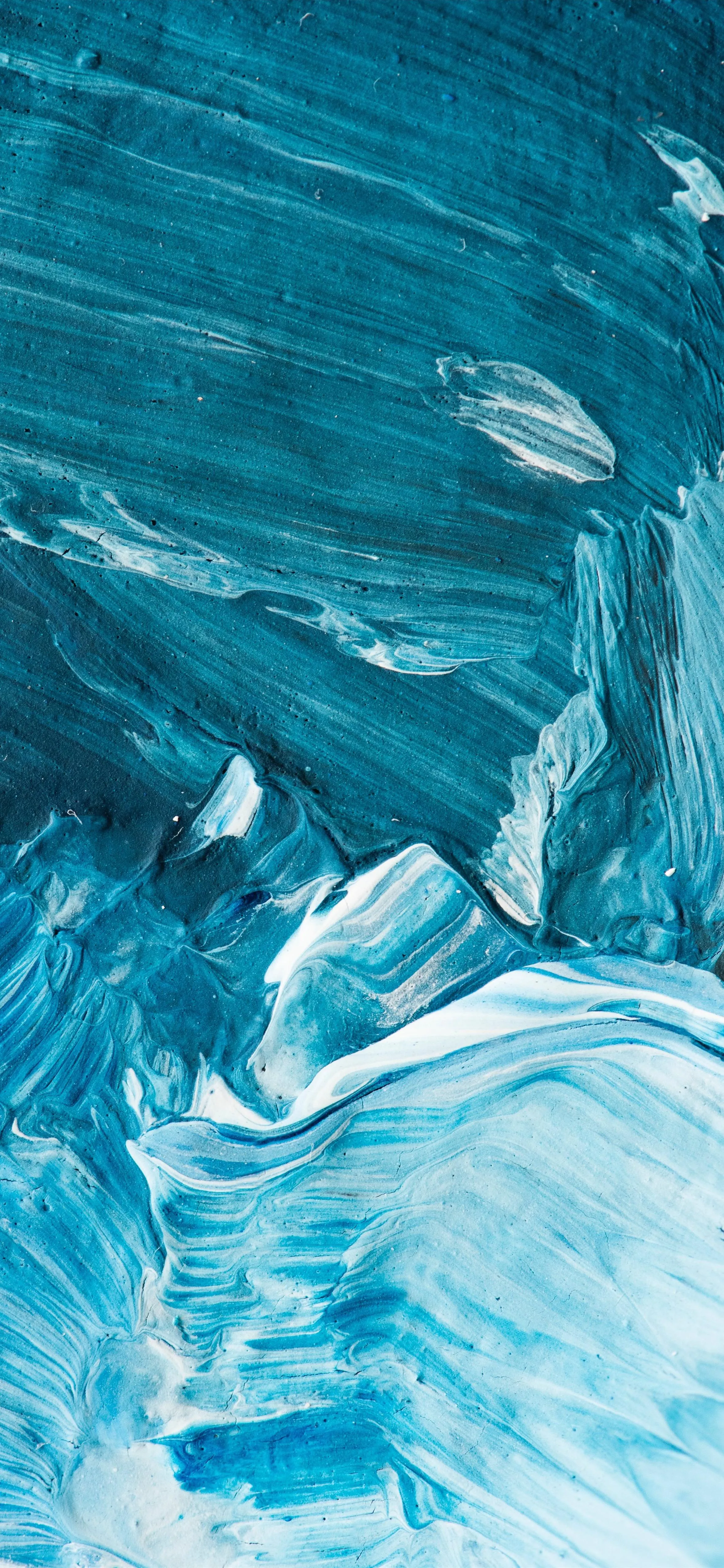 Abstract Blue Painting Mimicking Ocean Waves Texture