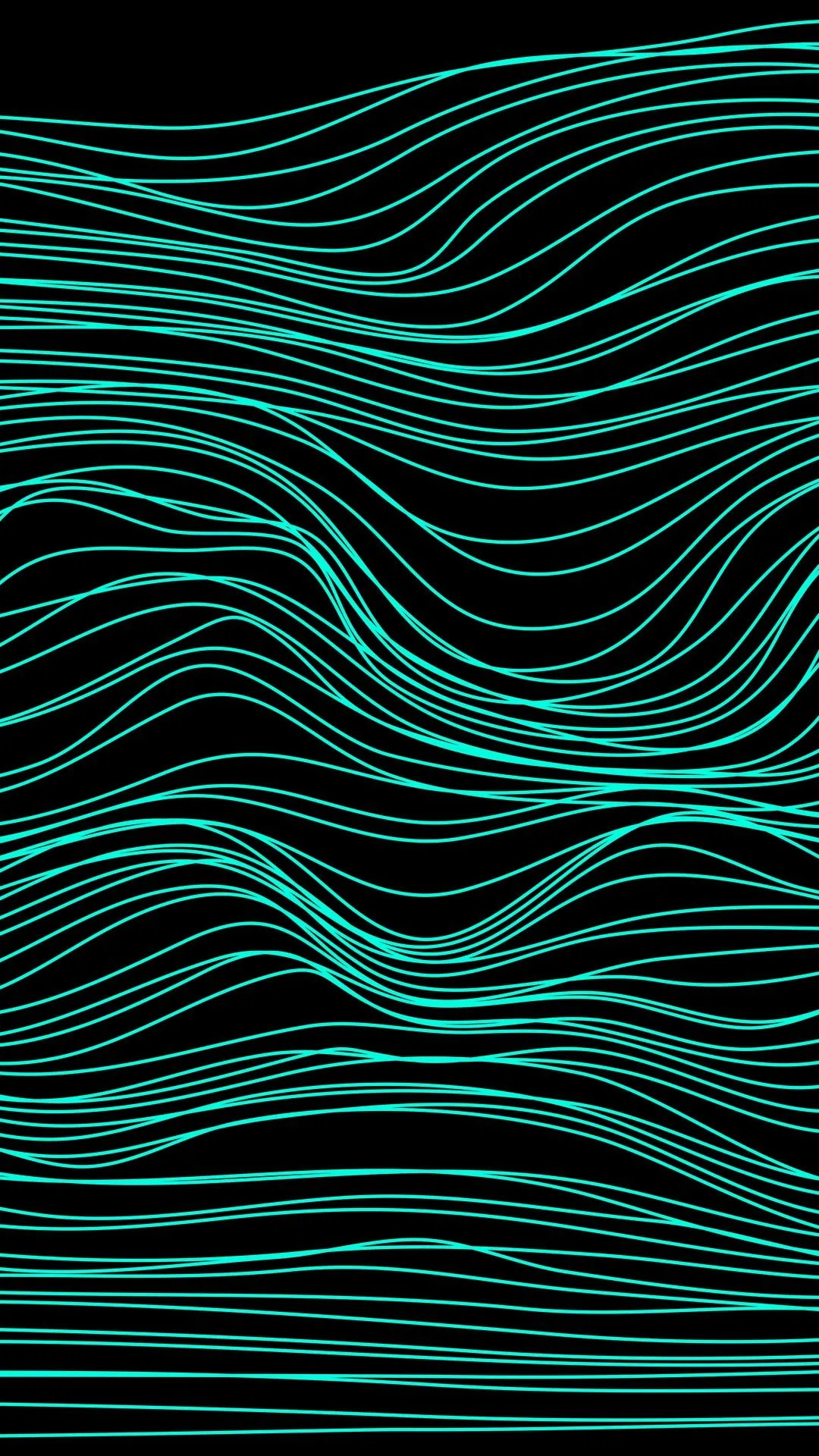 Abstract Blue Wave Lines Forming Fluid Pattern Wallpaper