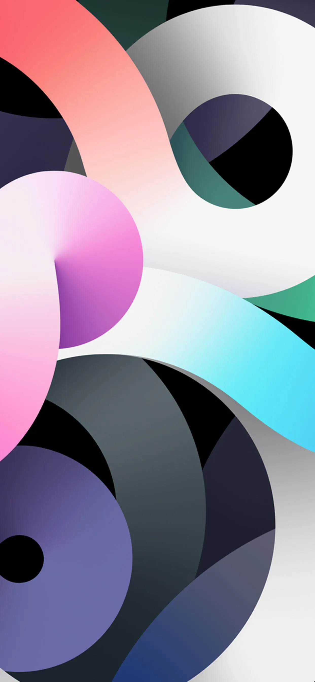 Abstract Circles Multicolor Gradient Phone Wallpaper