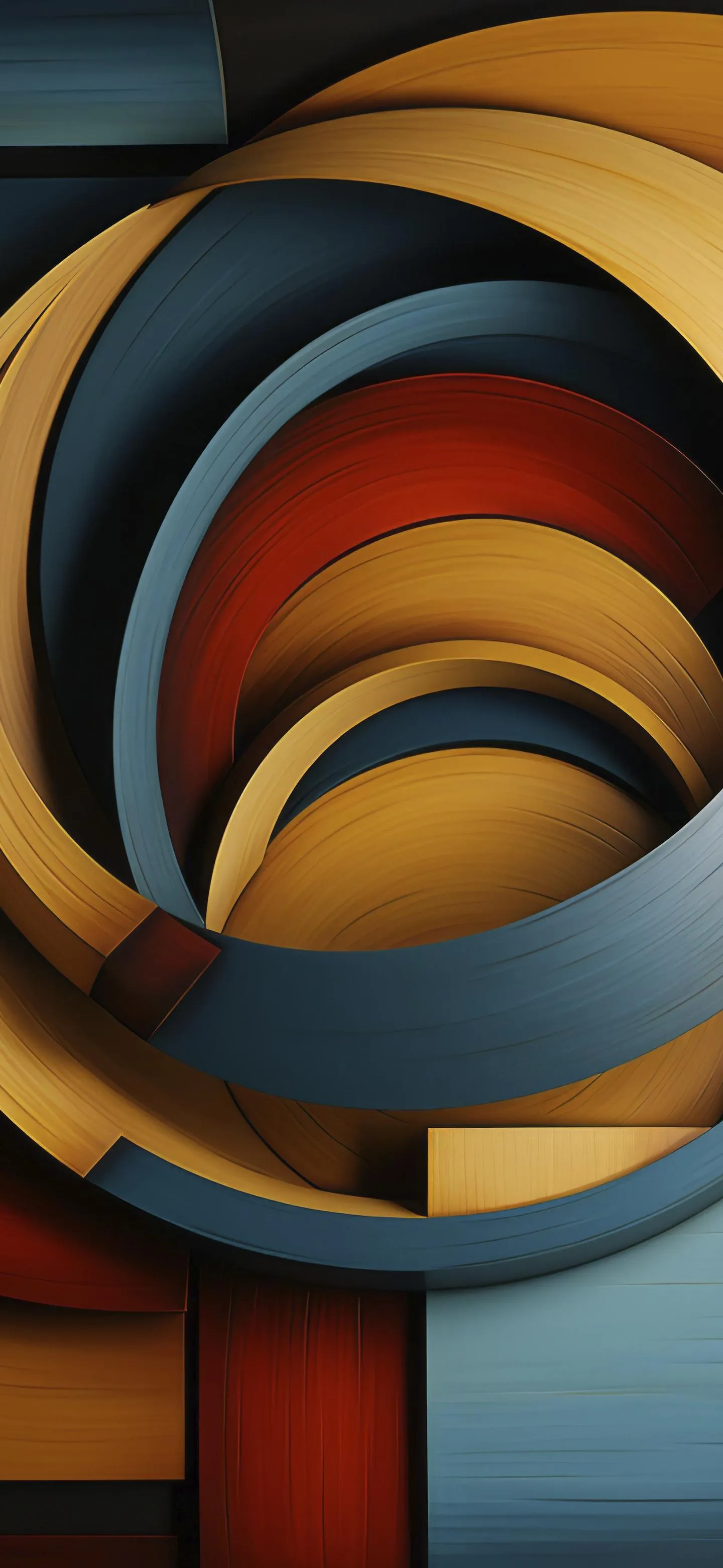 Abstract Circular Shapes in Warm Tones Mobile Wallpaper