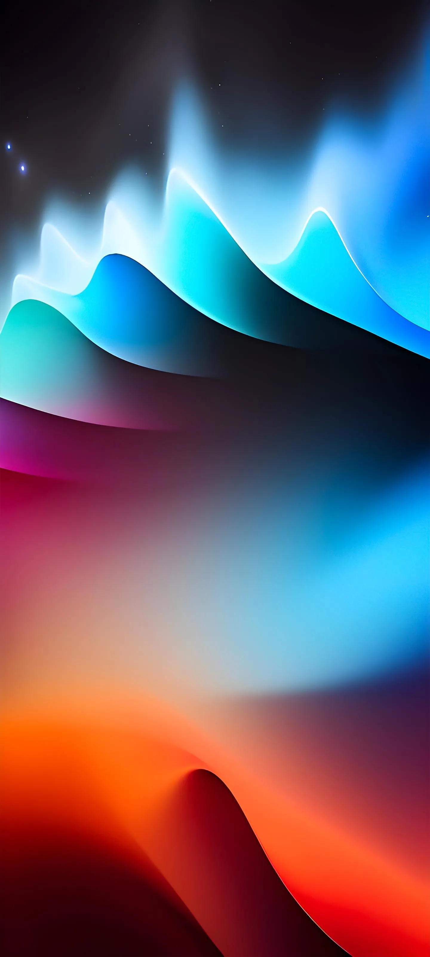 Abstract Color Waves with Smooth Gradient Design Wallpaper
