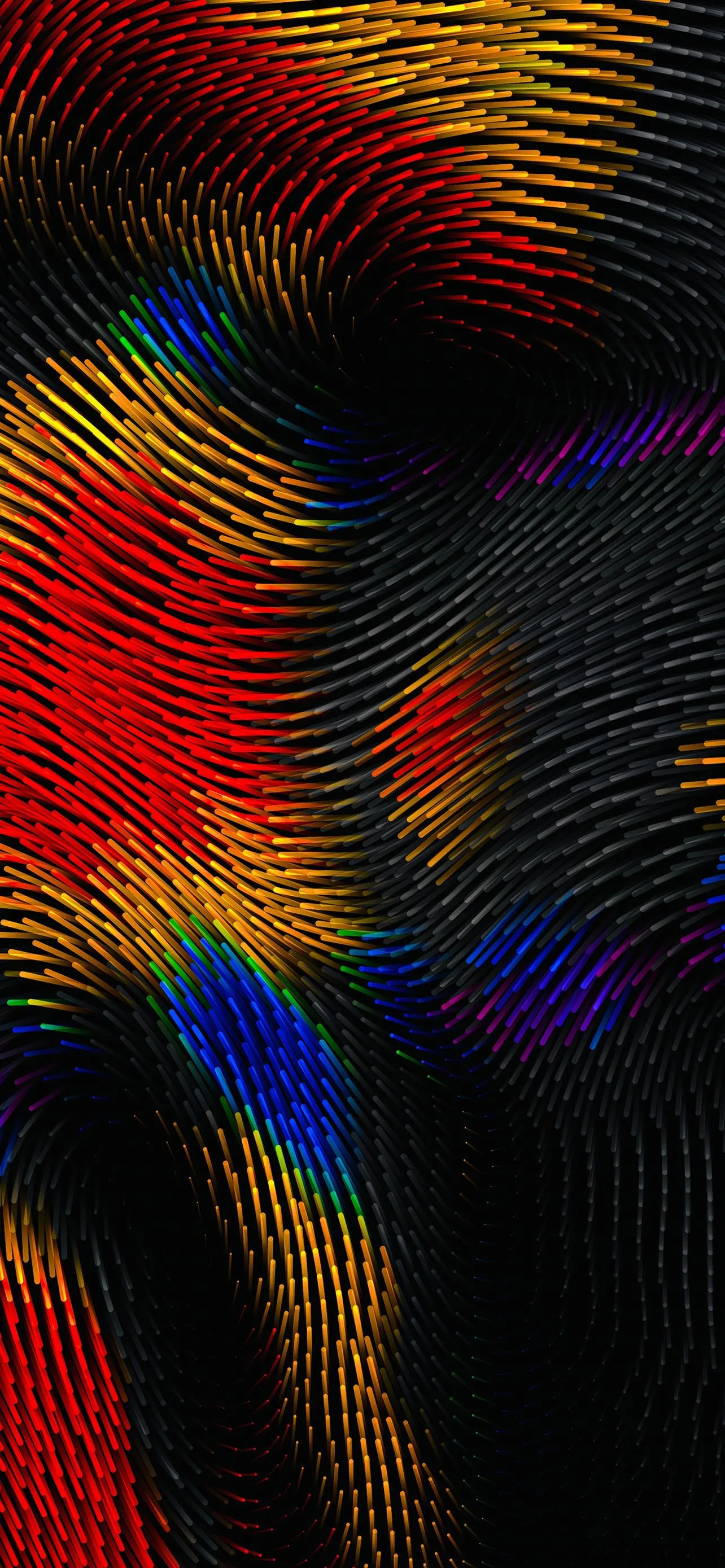 Abstract Colorful Light Patterns on Black Background