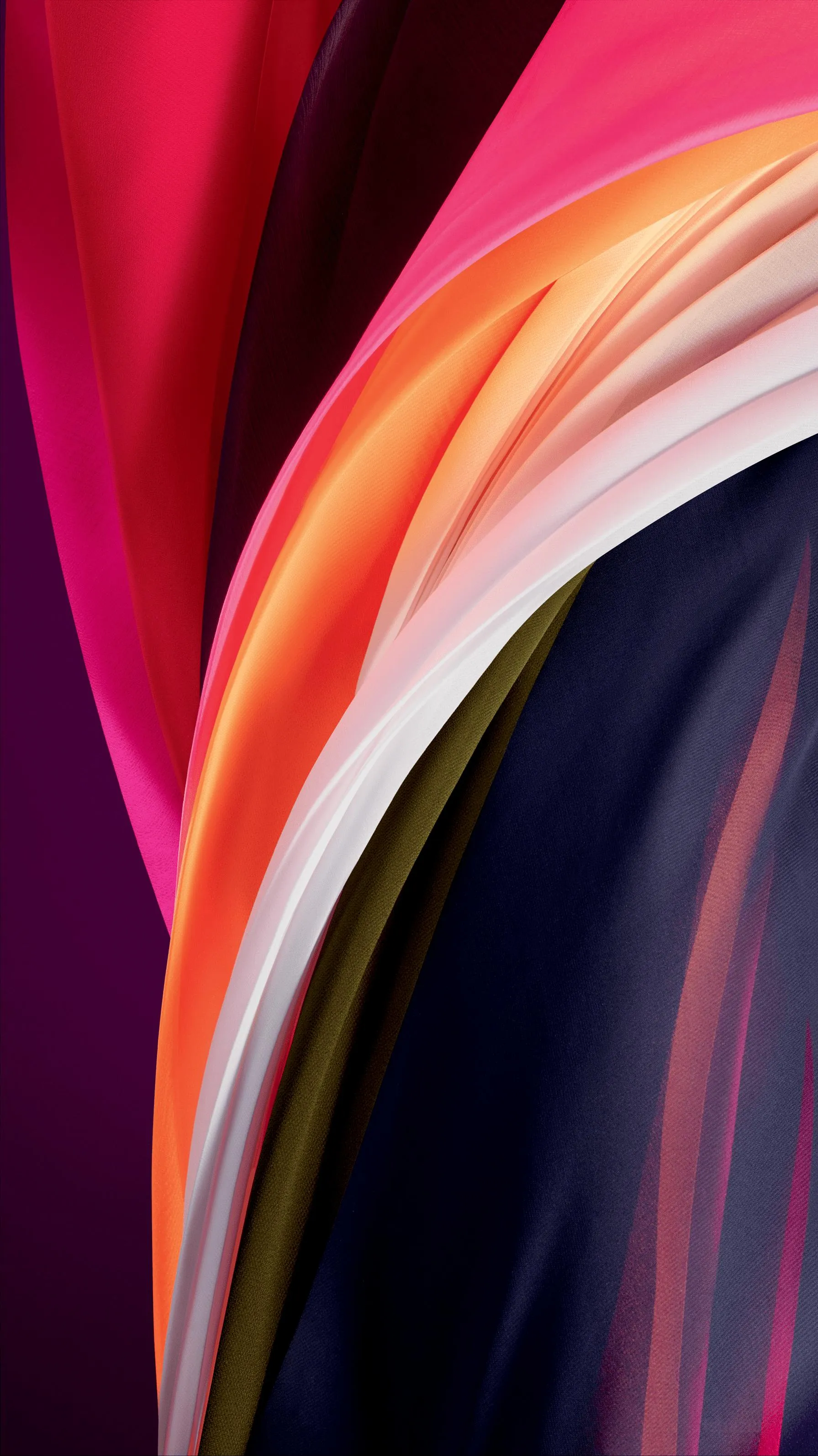 Abstract Colorful Waves of Light on Black Background