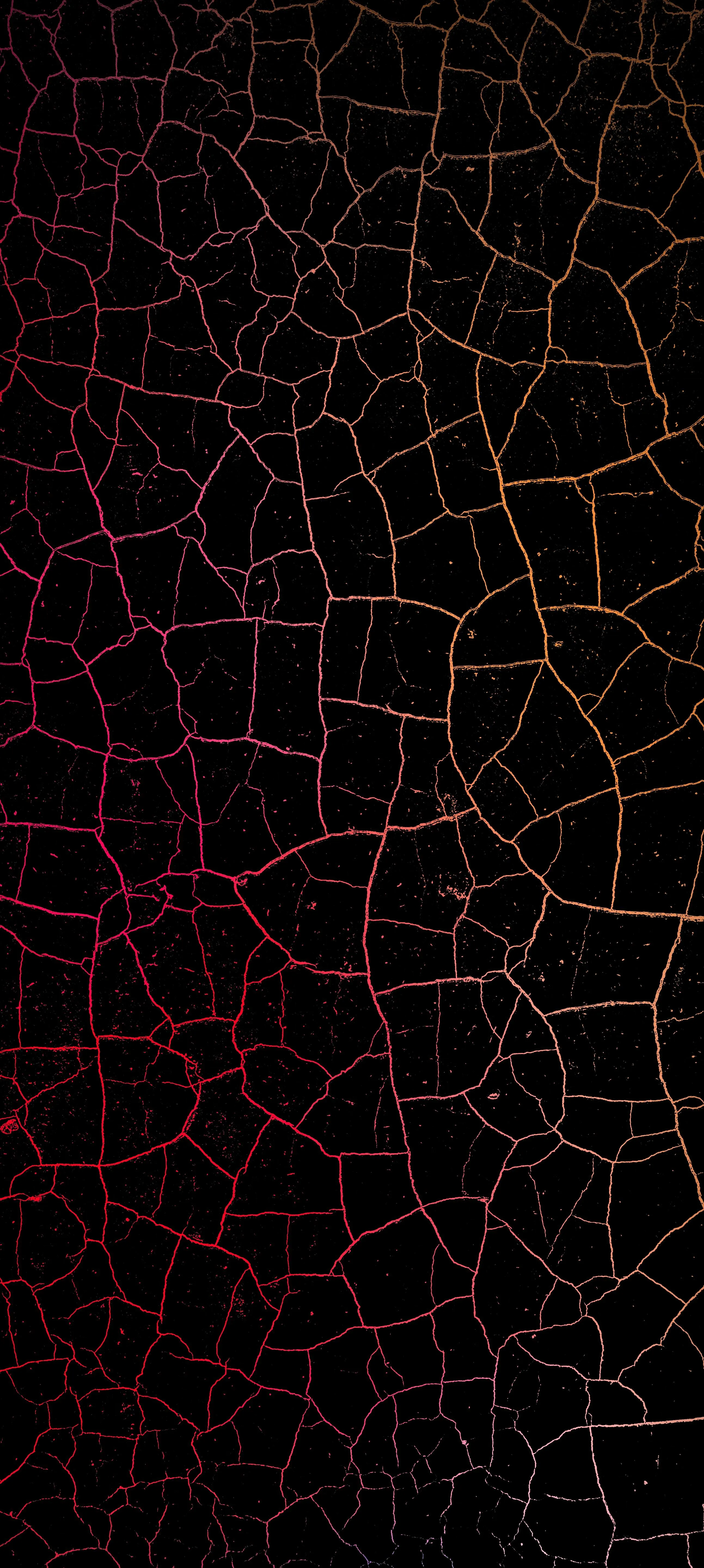 Abstract Cracked Black Texture Wallpaper for Mobile