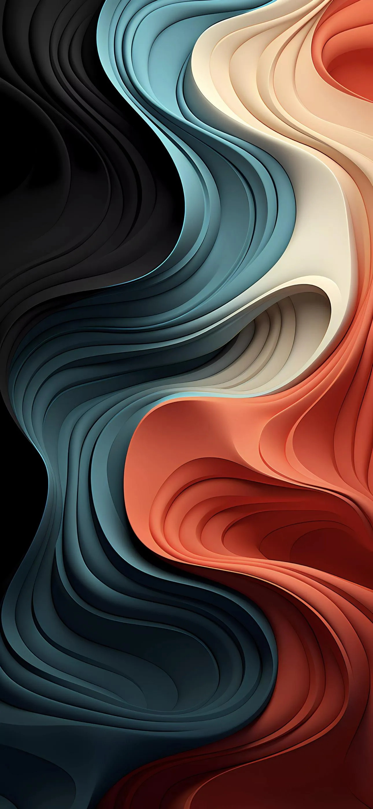 Abstract Curved Lines in Red Blue and White Modern Design