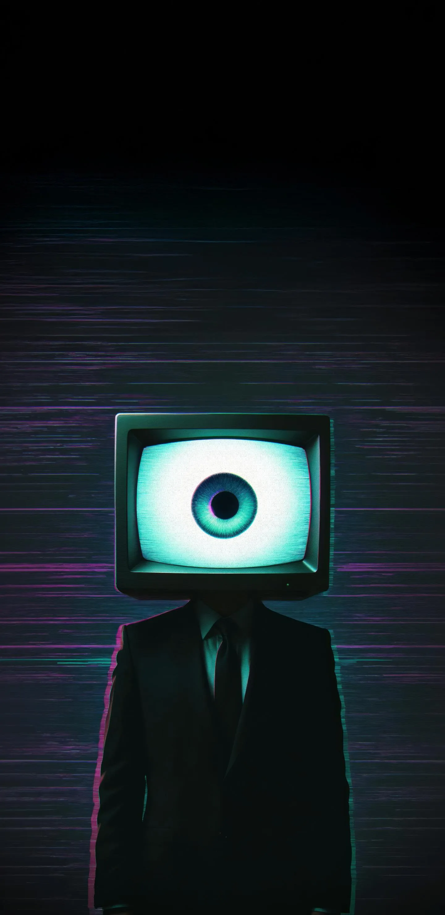 Abstract Cyberpunk Robot with Glowing Eye and Lights