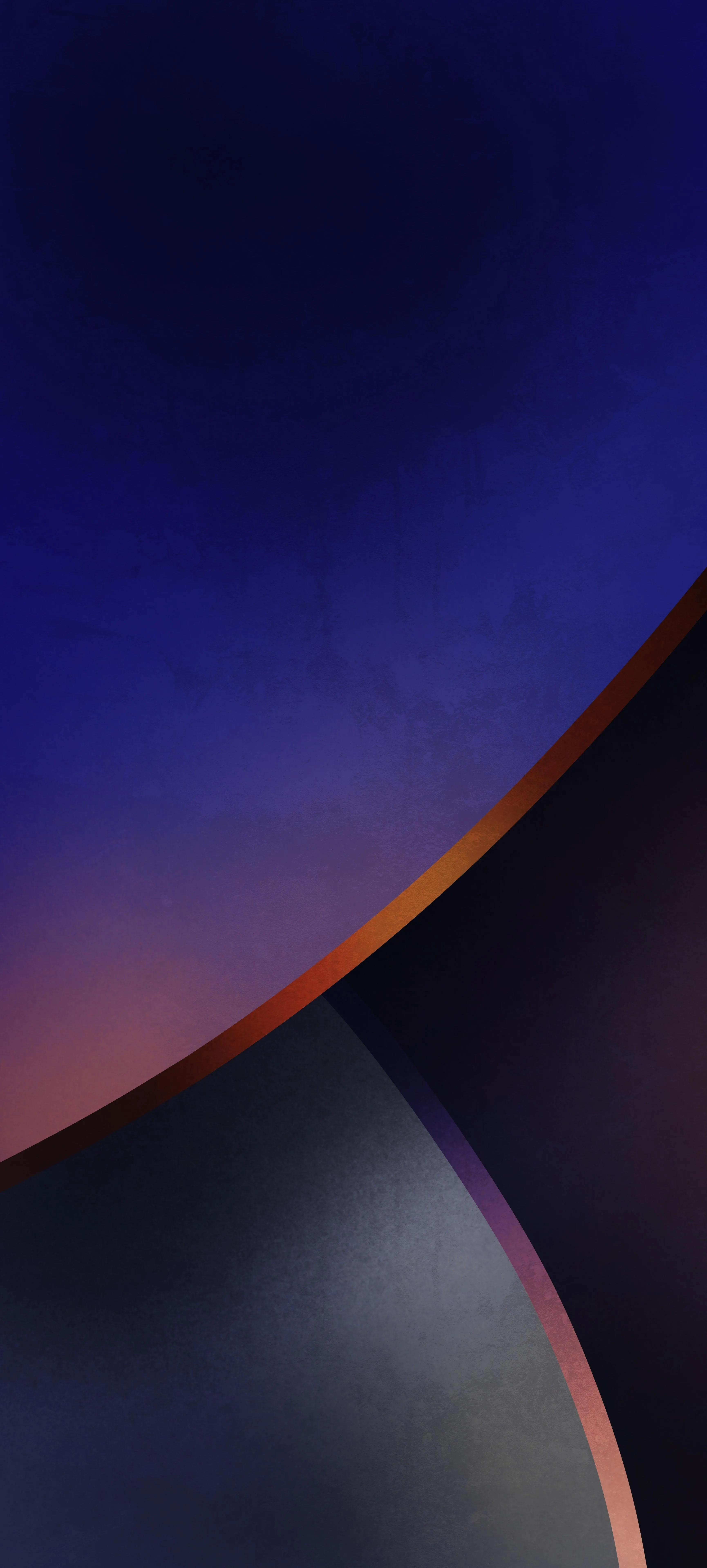 Abstract Digital Art with Deep Blue and Sunset Hues Image