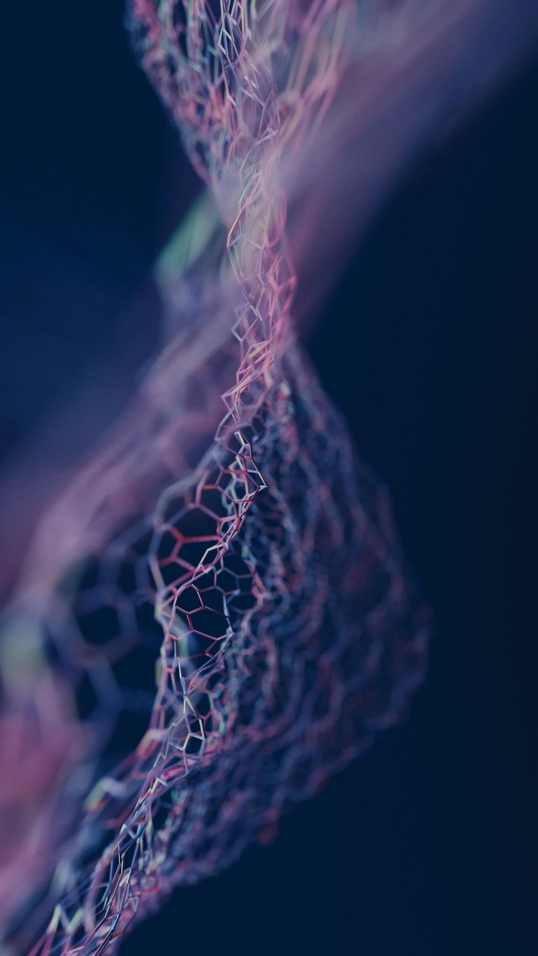 Abstract Digital Mesh in Vivid Purple and Blue Glow