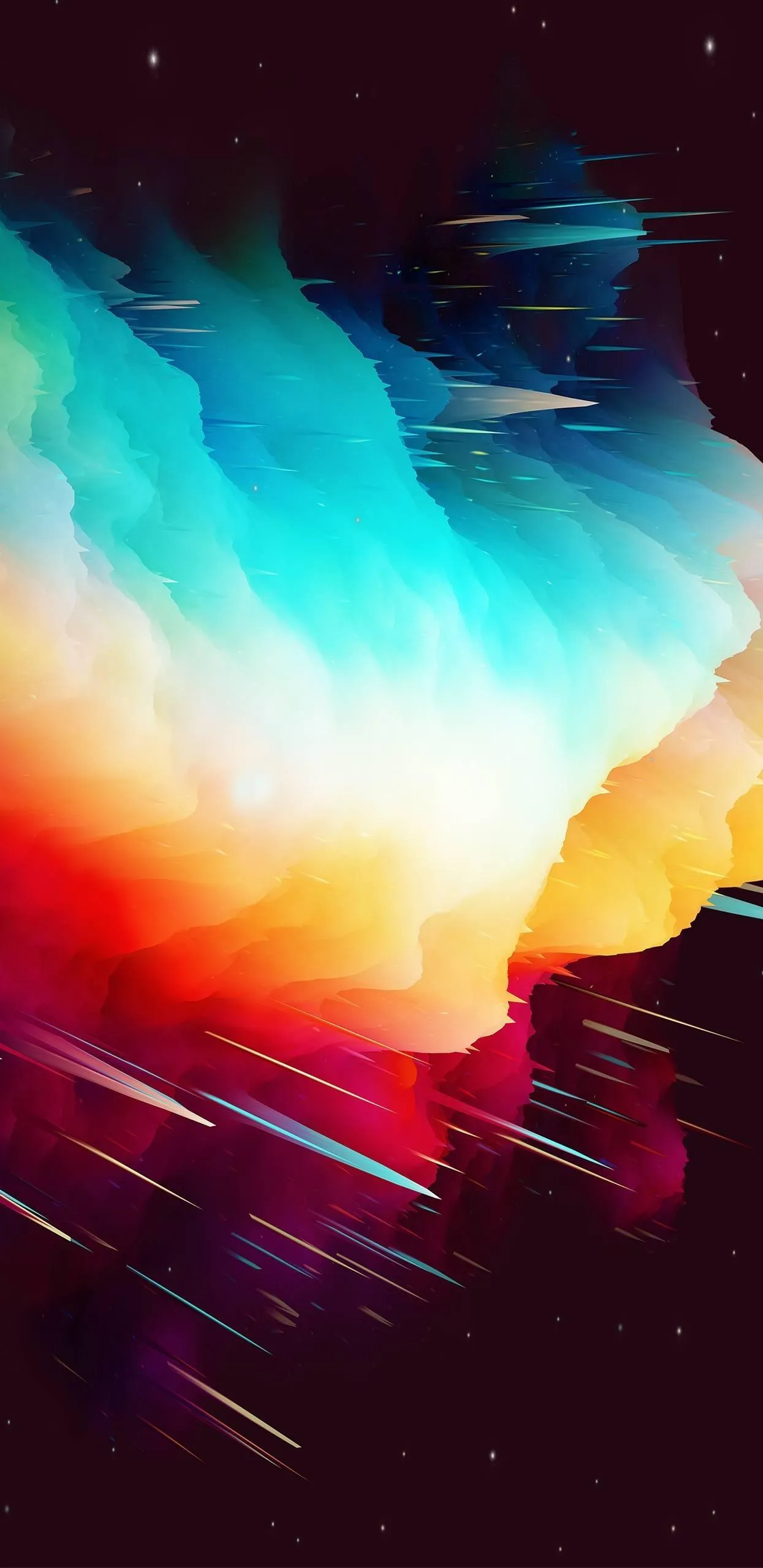 Abstract Explosion of Colorful Energy Lights Wallpaper