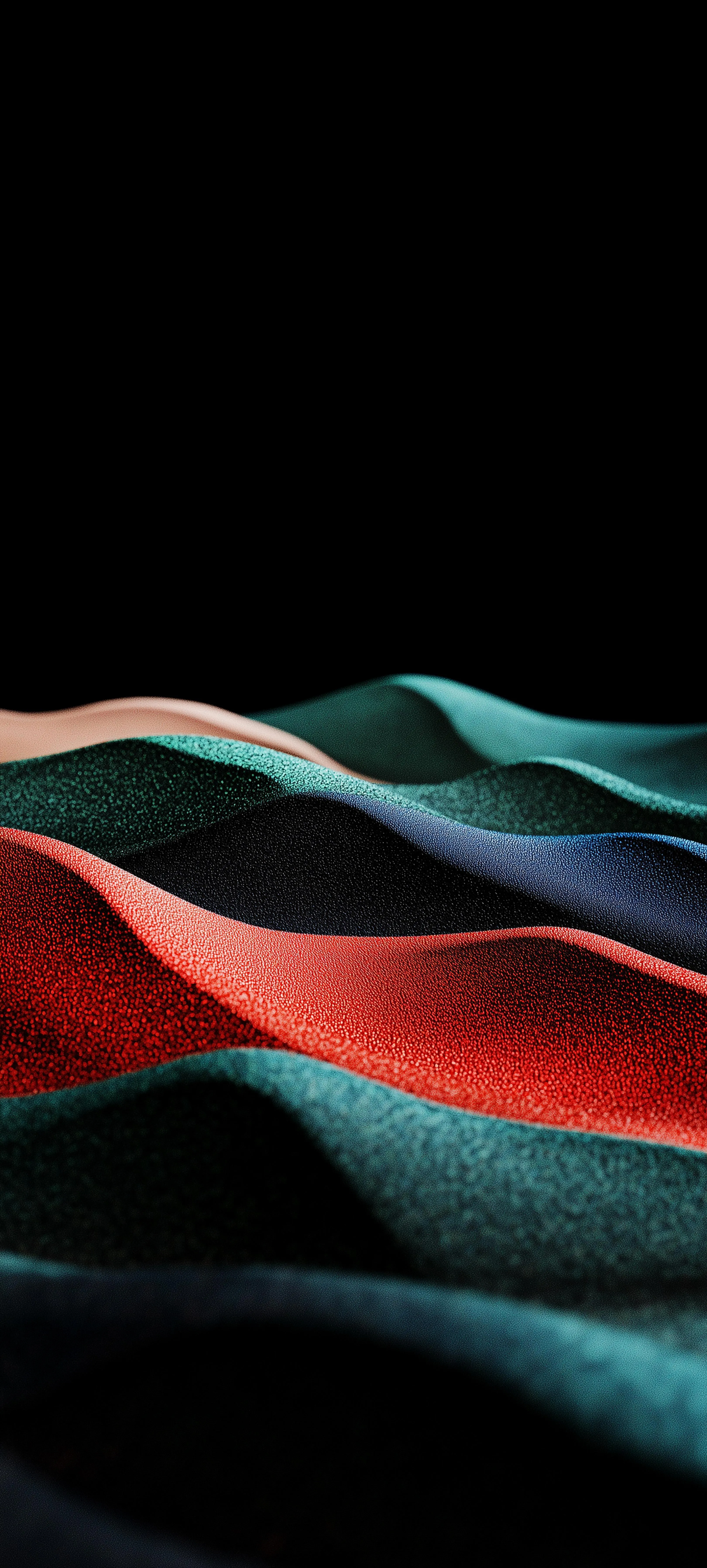 Abstract Fabric Waves in Dark Red and Blue Shades Background