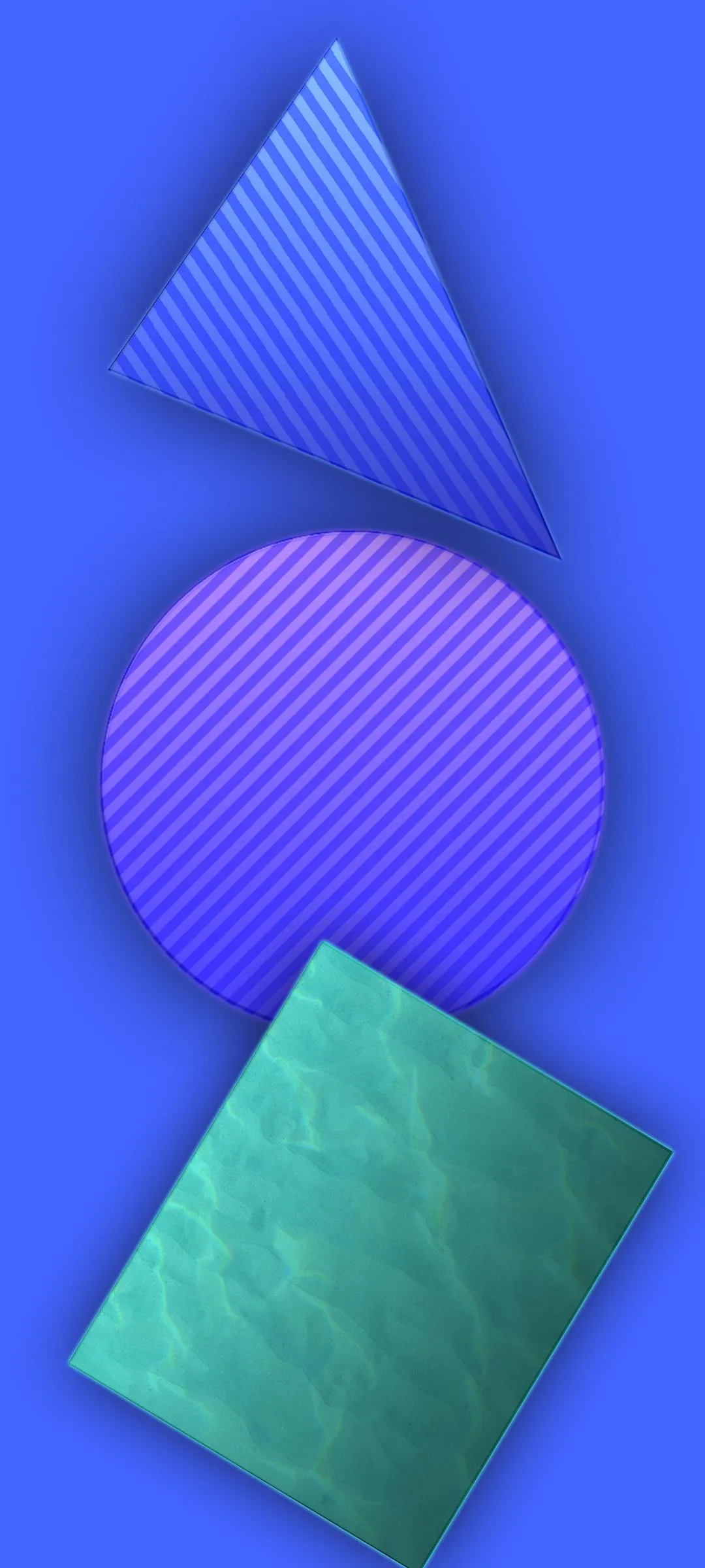 Abstract Geometric Shapes in Blue Minimal Composition