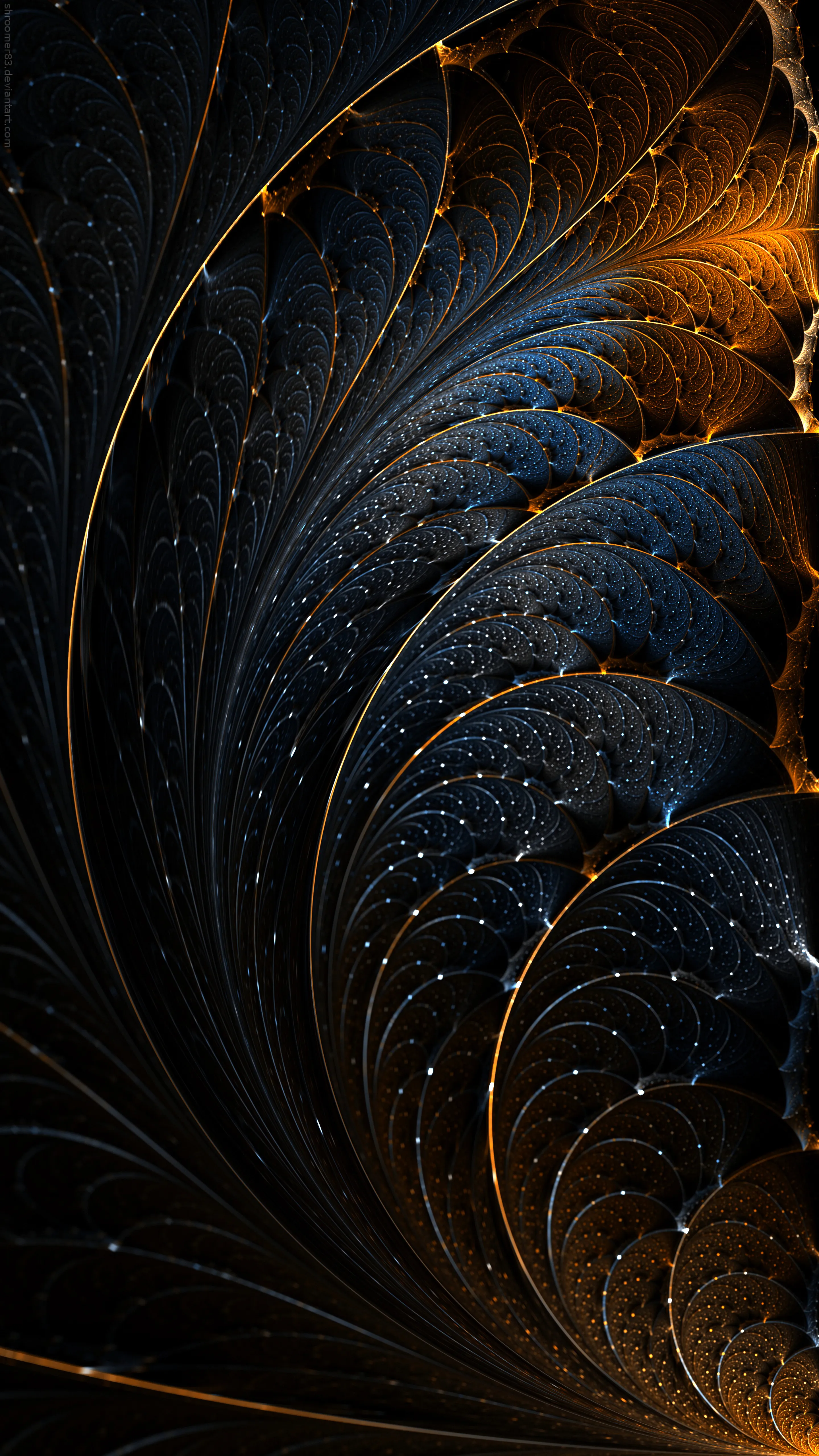 Abstract Golden Spiral Pattern Digital Design Wallpaper