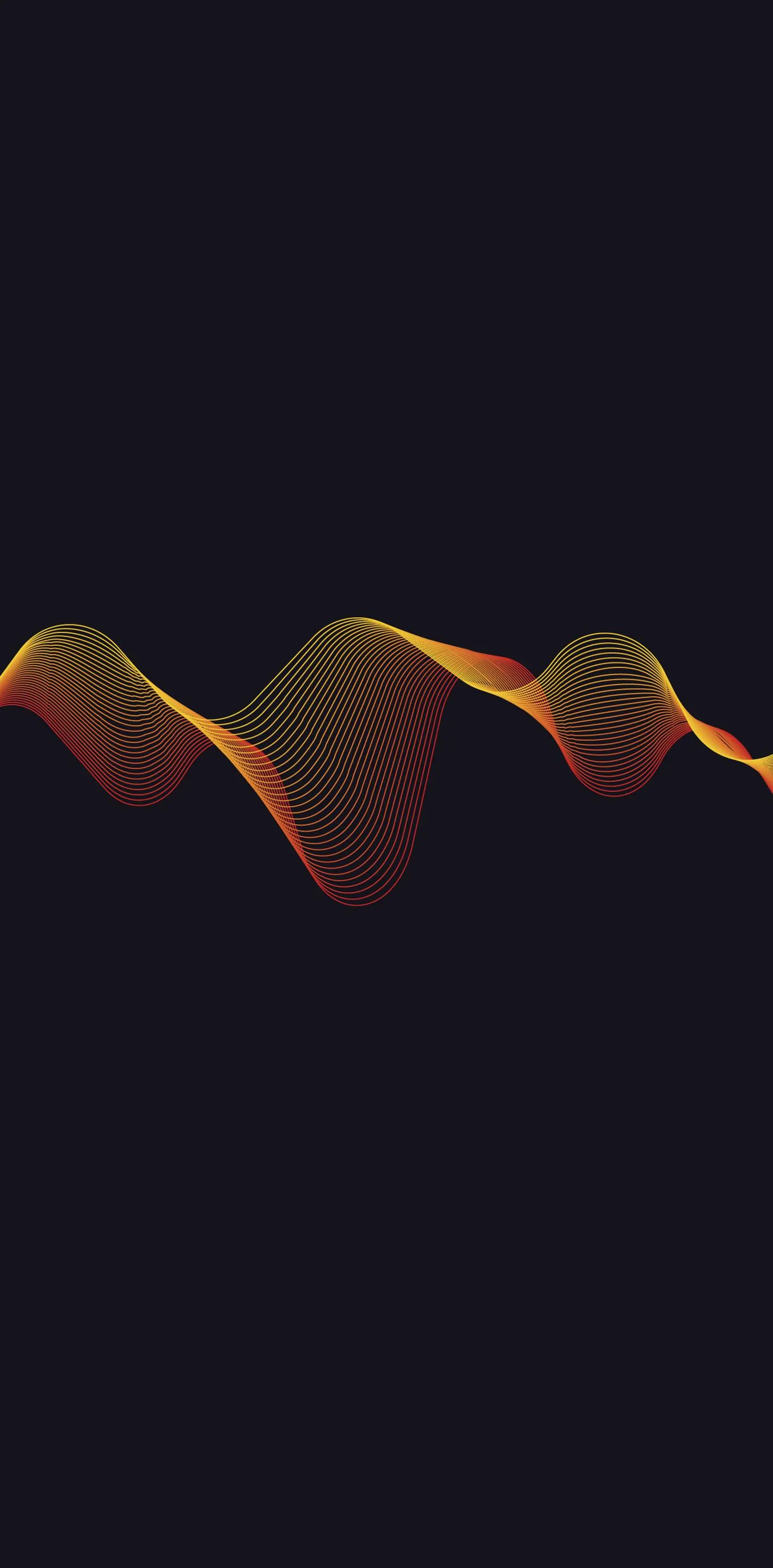 Abstract Golden Wave Art on Dark Minimal Canvas Wallpaper