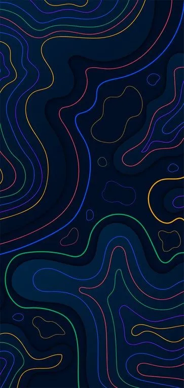 Abstract Maze Pattern of Wavy Blue and Red Flowing Lines