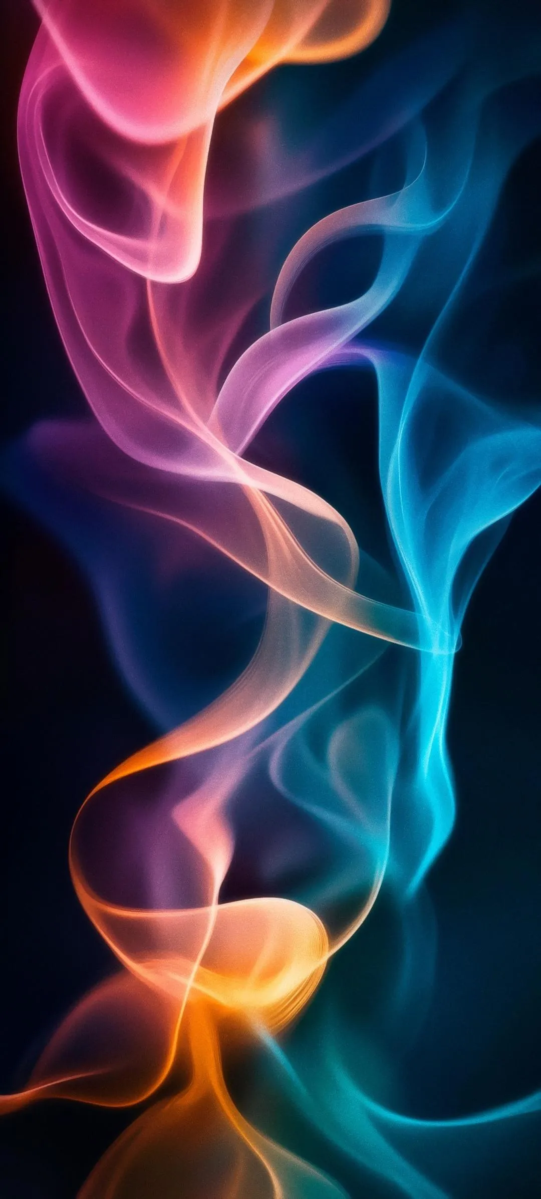 Abstract Neon Light Smoke in Vivid Color Background
