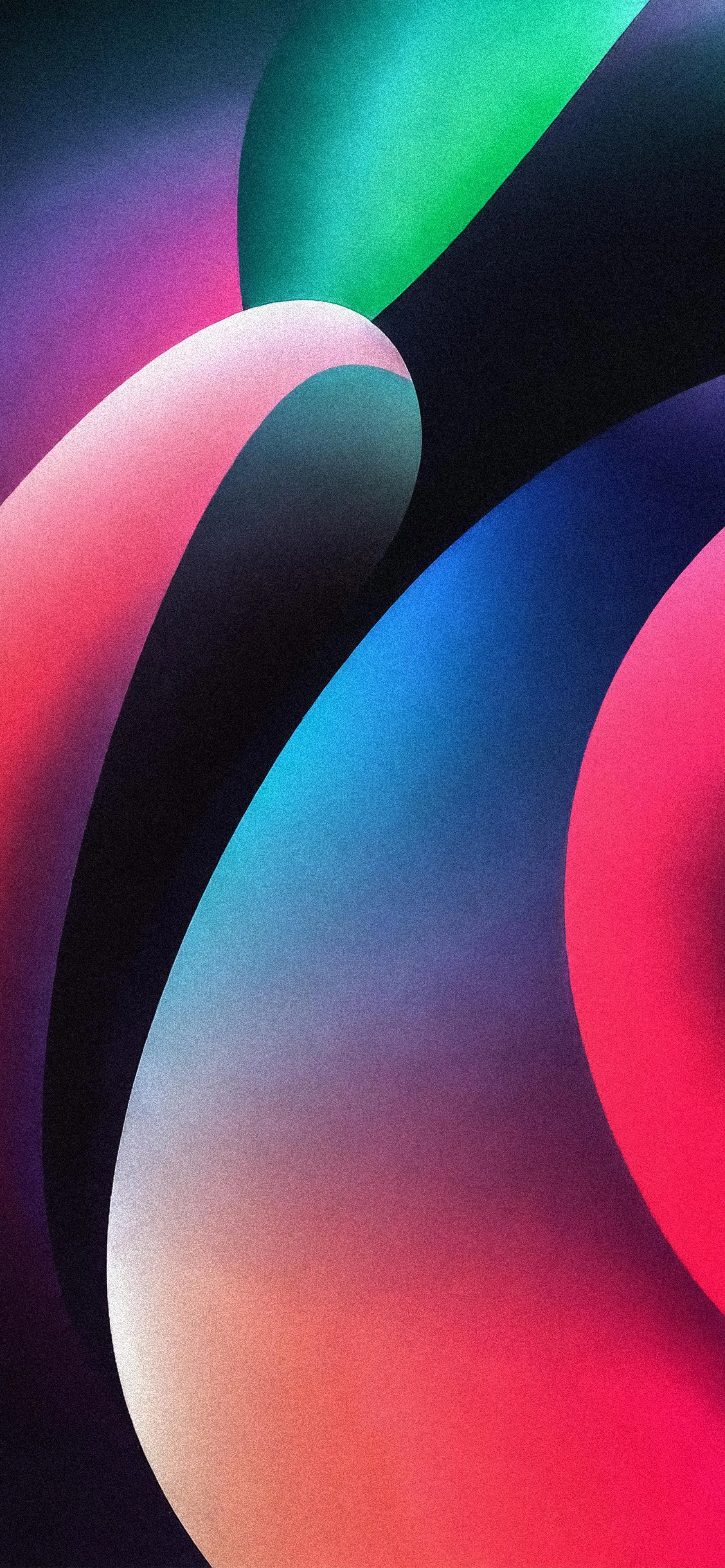 Abstract Neon Light Waves in Blue Pink and Green Colors