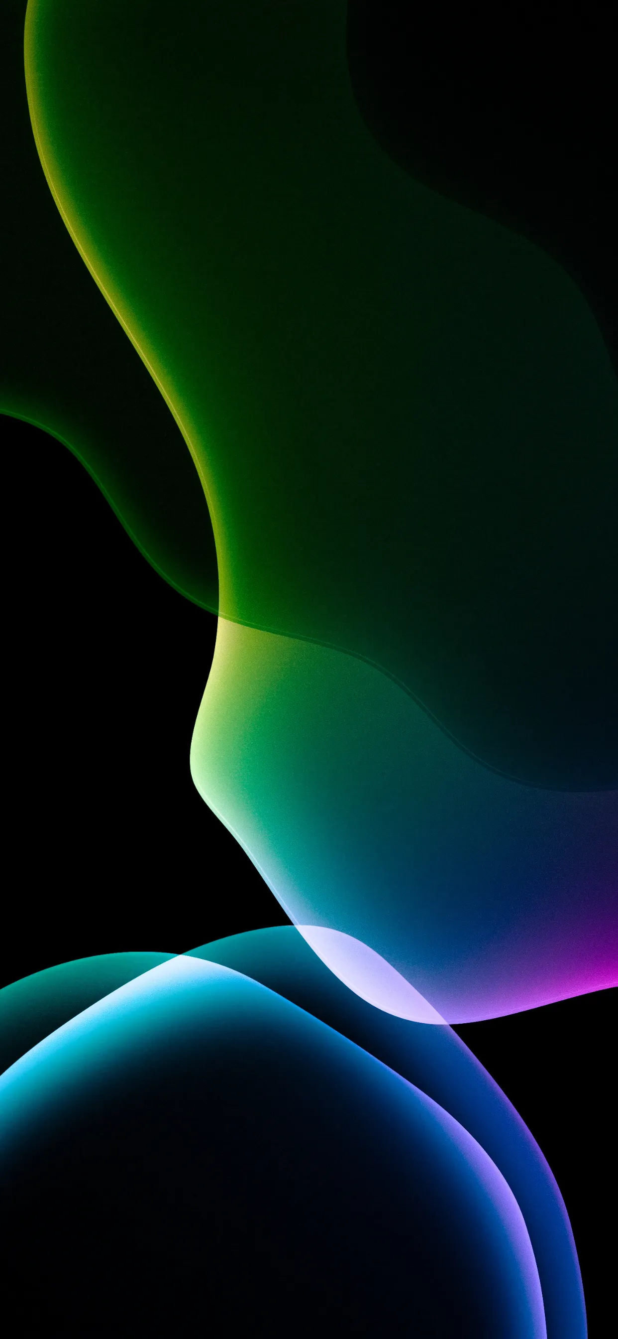 Abstract Neon Wave Lines with Dark Background Wallpaper